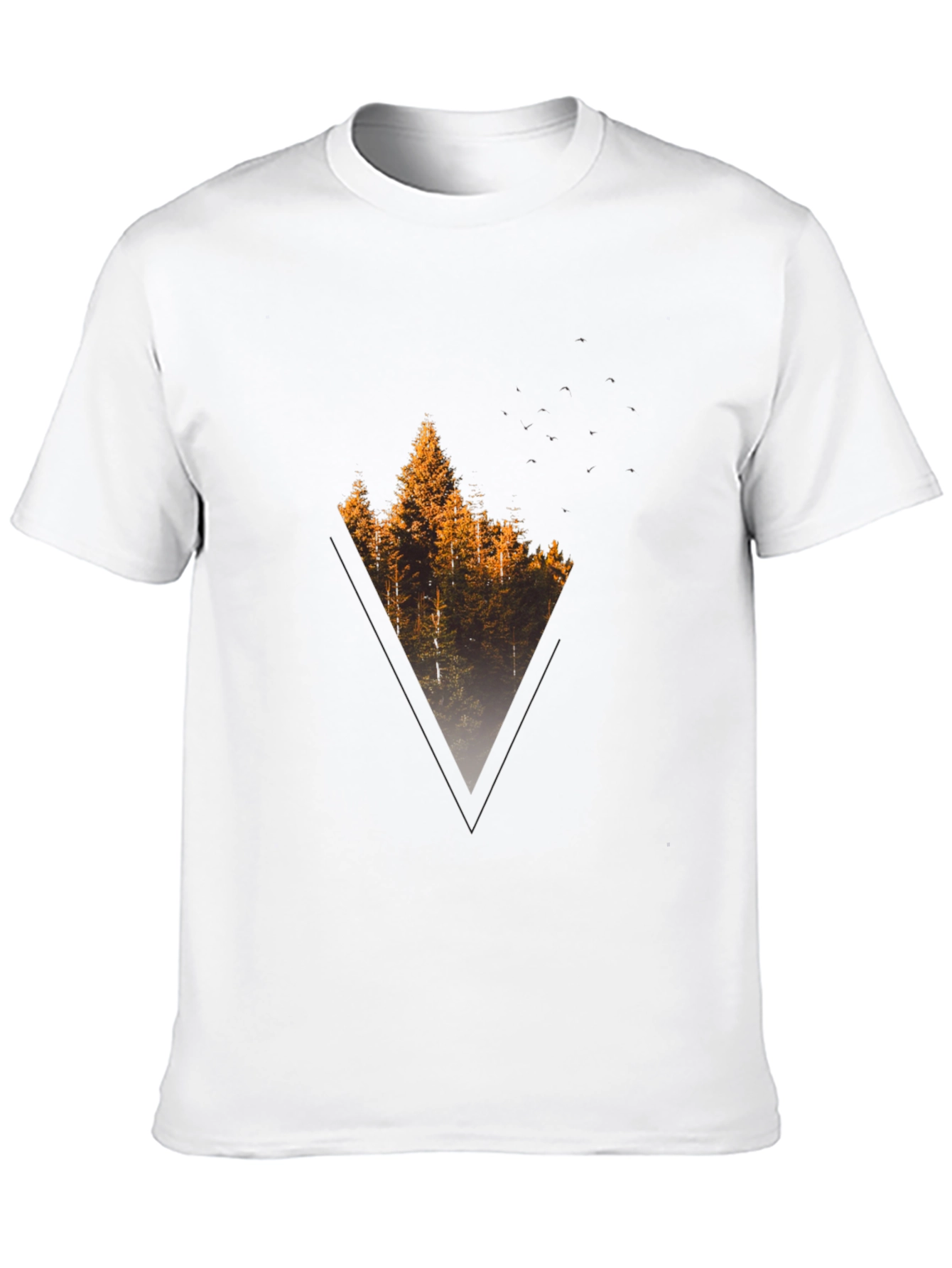Nature Triangle Graphic Tee - Mens Black T-Shirt