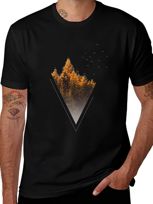 Nature Triangle Graphic Tee - Mens Black T-Shirt