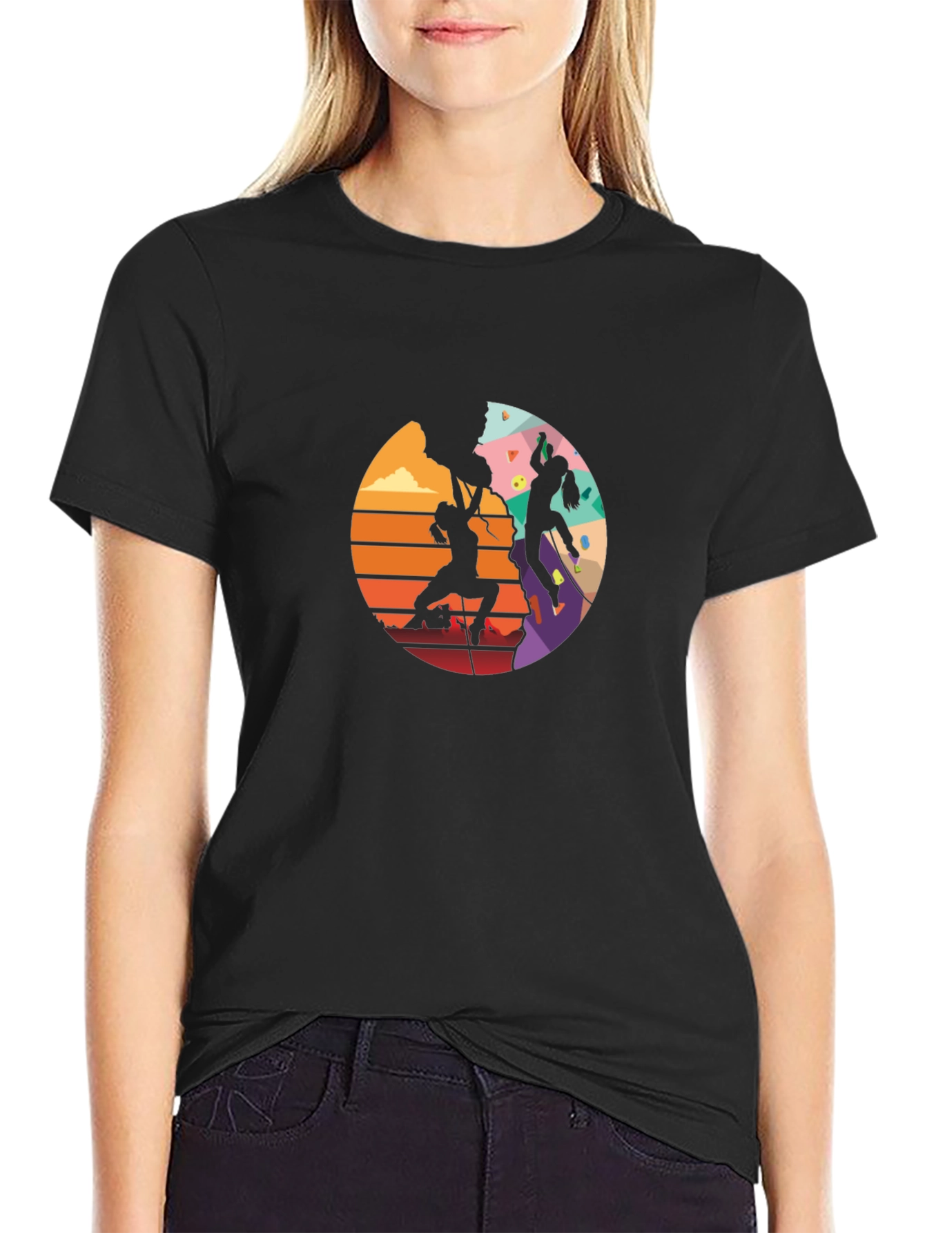 Rock Climbing Silhouette Graphic Tee