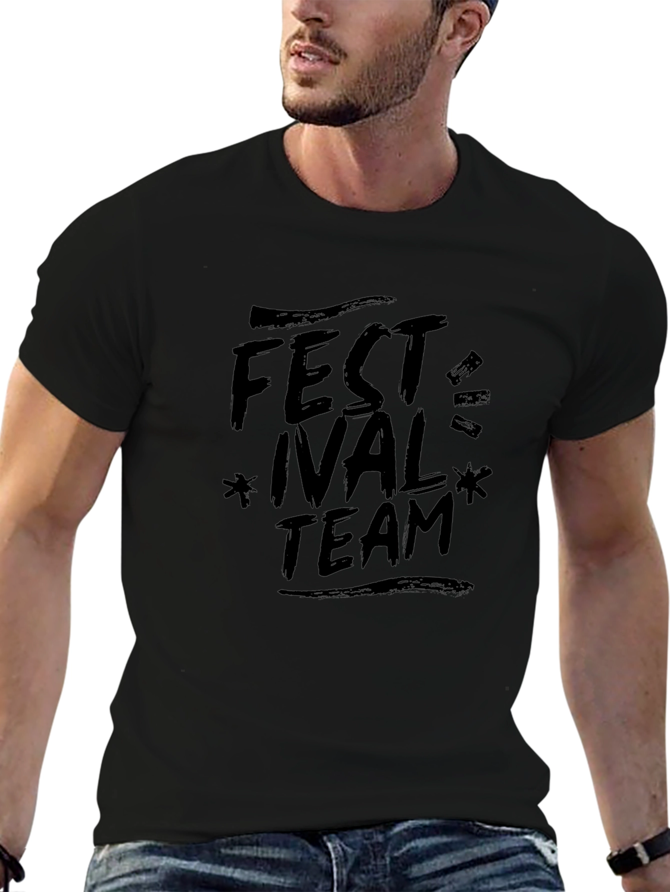 Festival Team Black Graphic T-Shirt