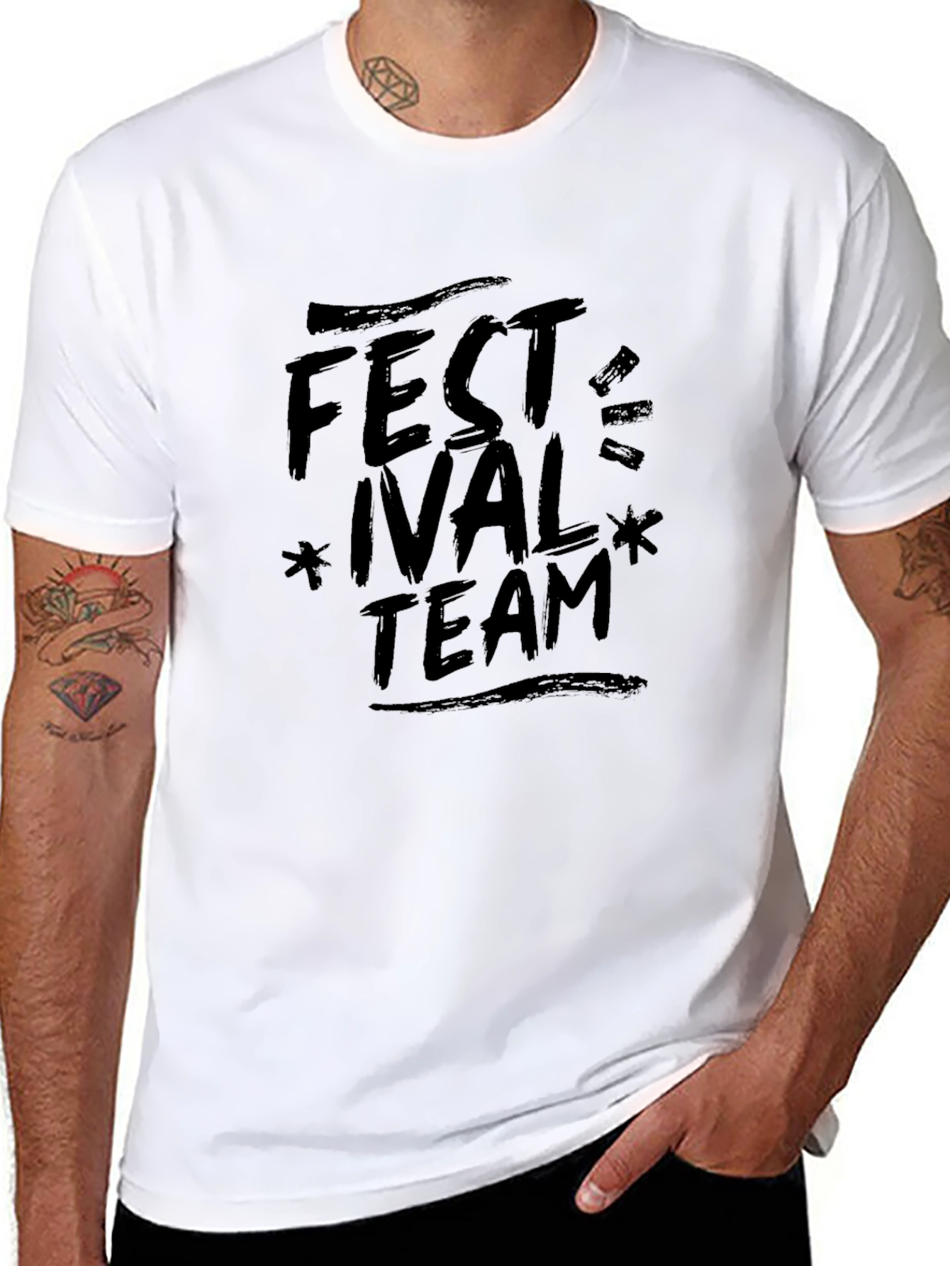Festival Team Black Graphic T-Shirt