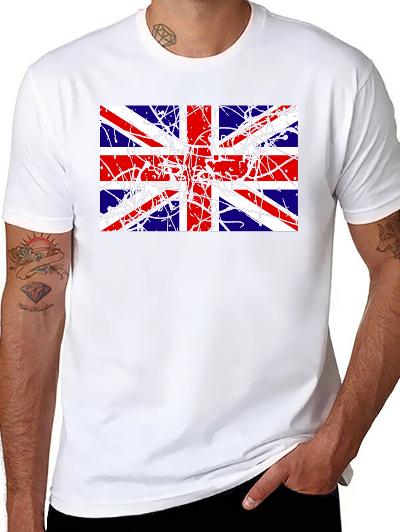 Union Jack Splatter Graphic T-Shirt