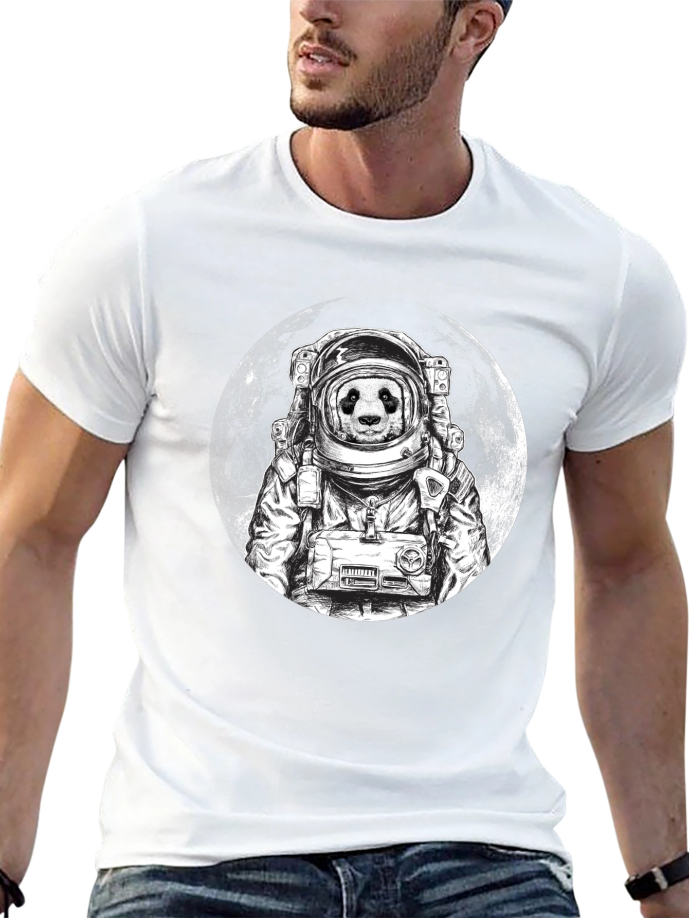 Panda Astronaut Graphic Tee - Space Panda T-Shirt