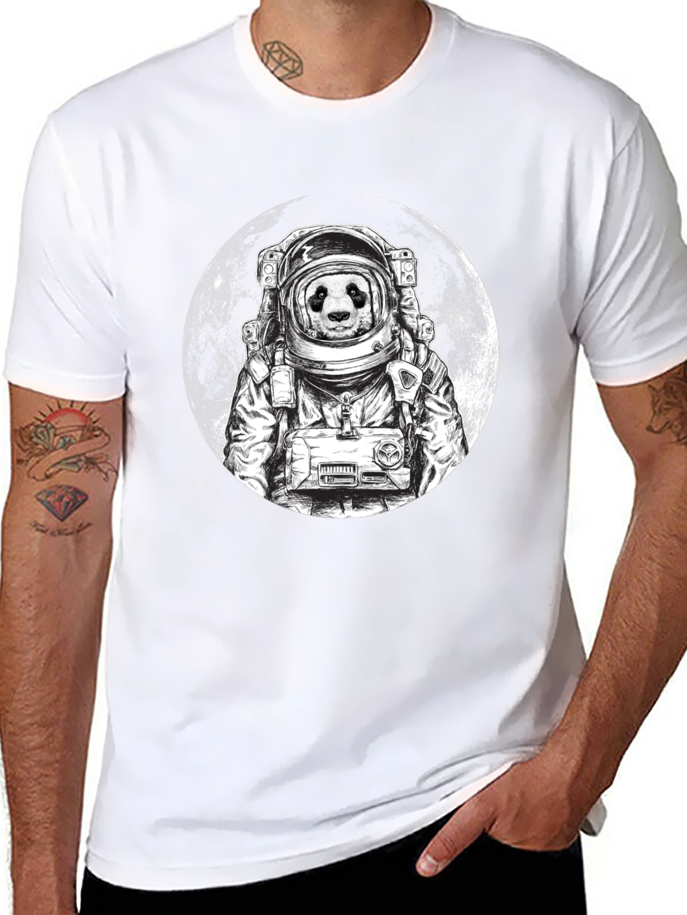 Panda Astronaut Graphic Tee - Space Panda T-Shirt