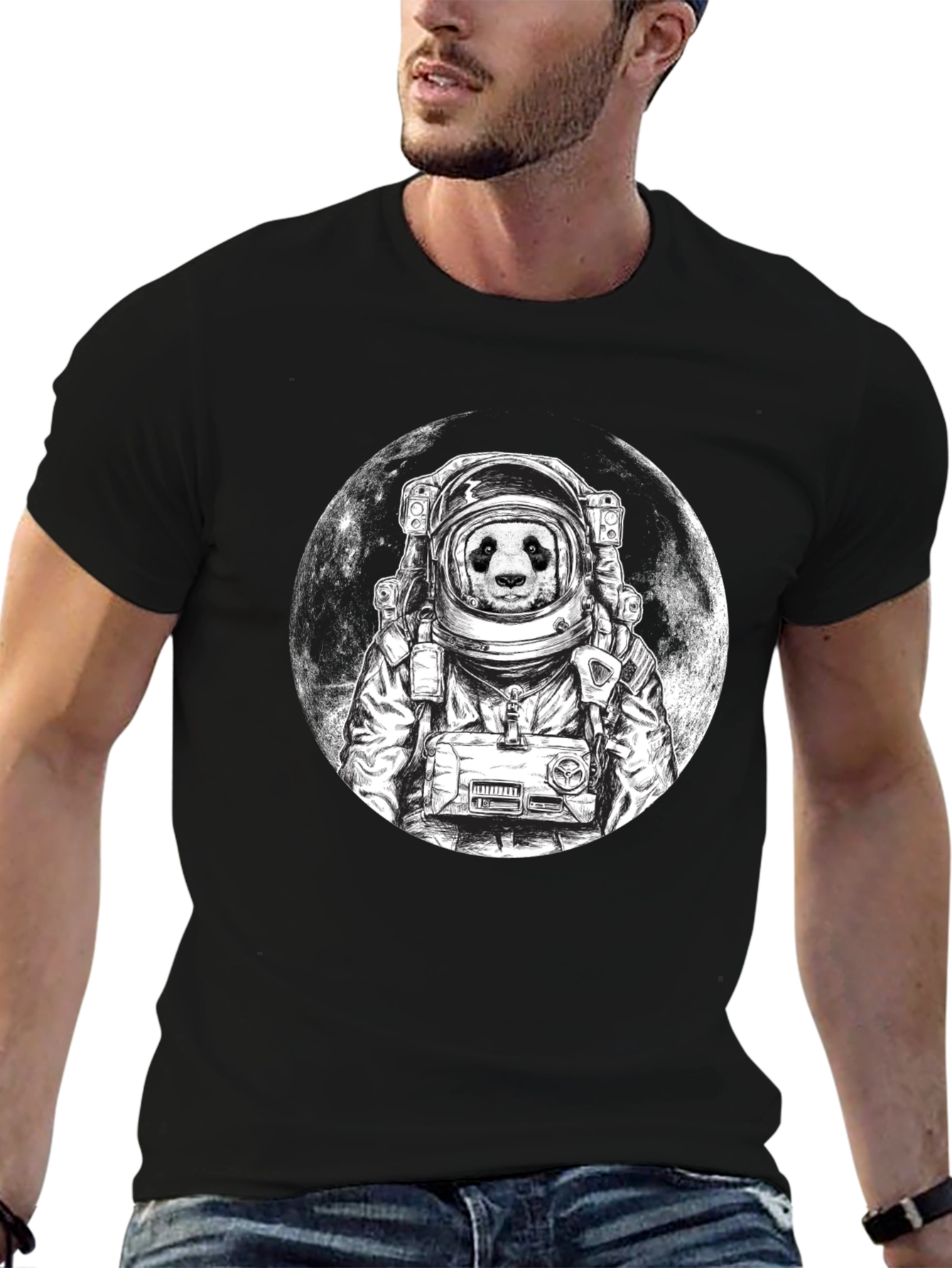 Panda Astronaut Graphic Tee - Space Panda T-Shirt