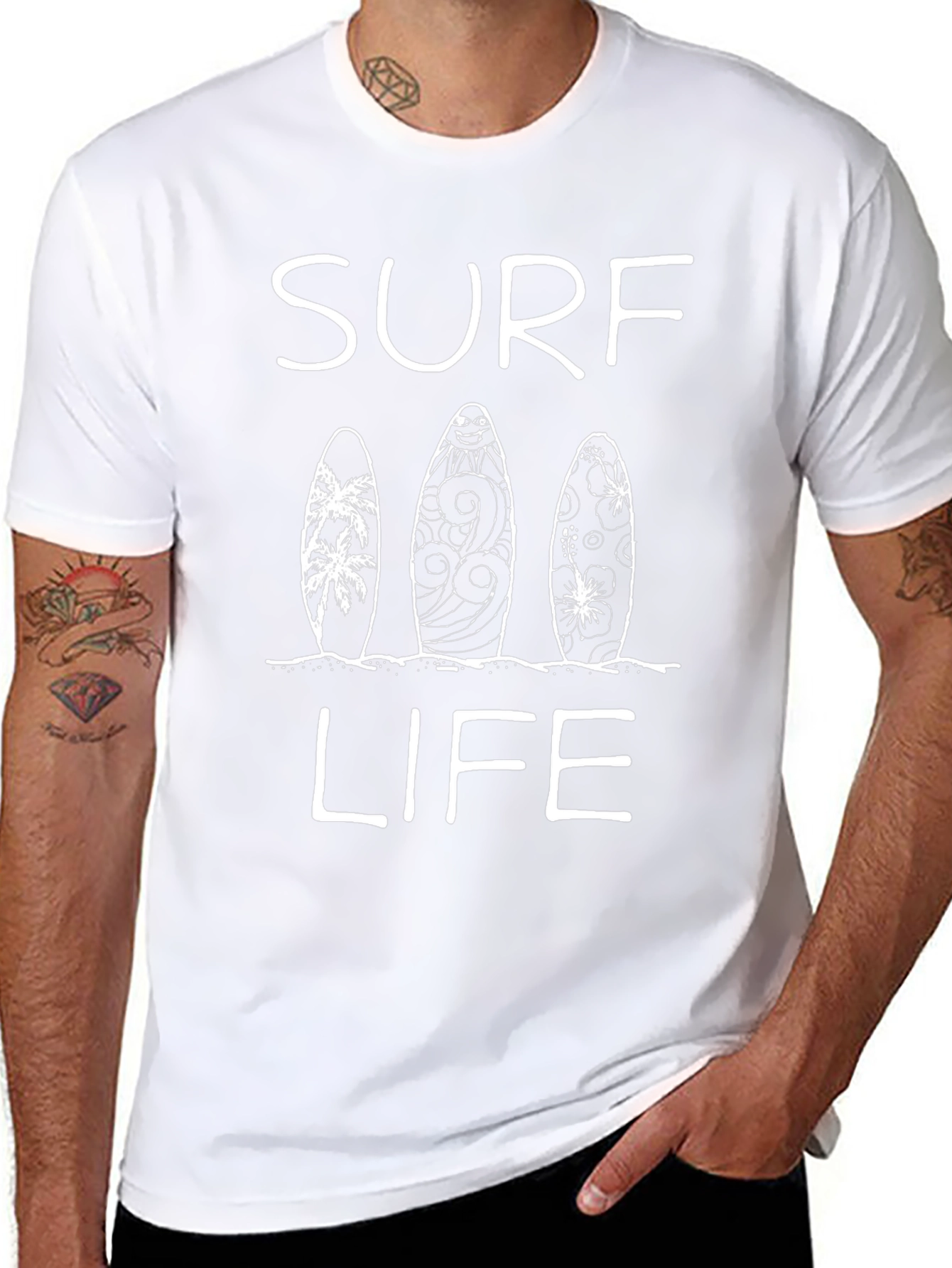 Surf Life Graphic T-Shirt Black Cotton Tee