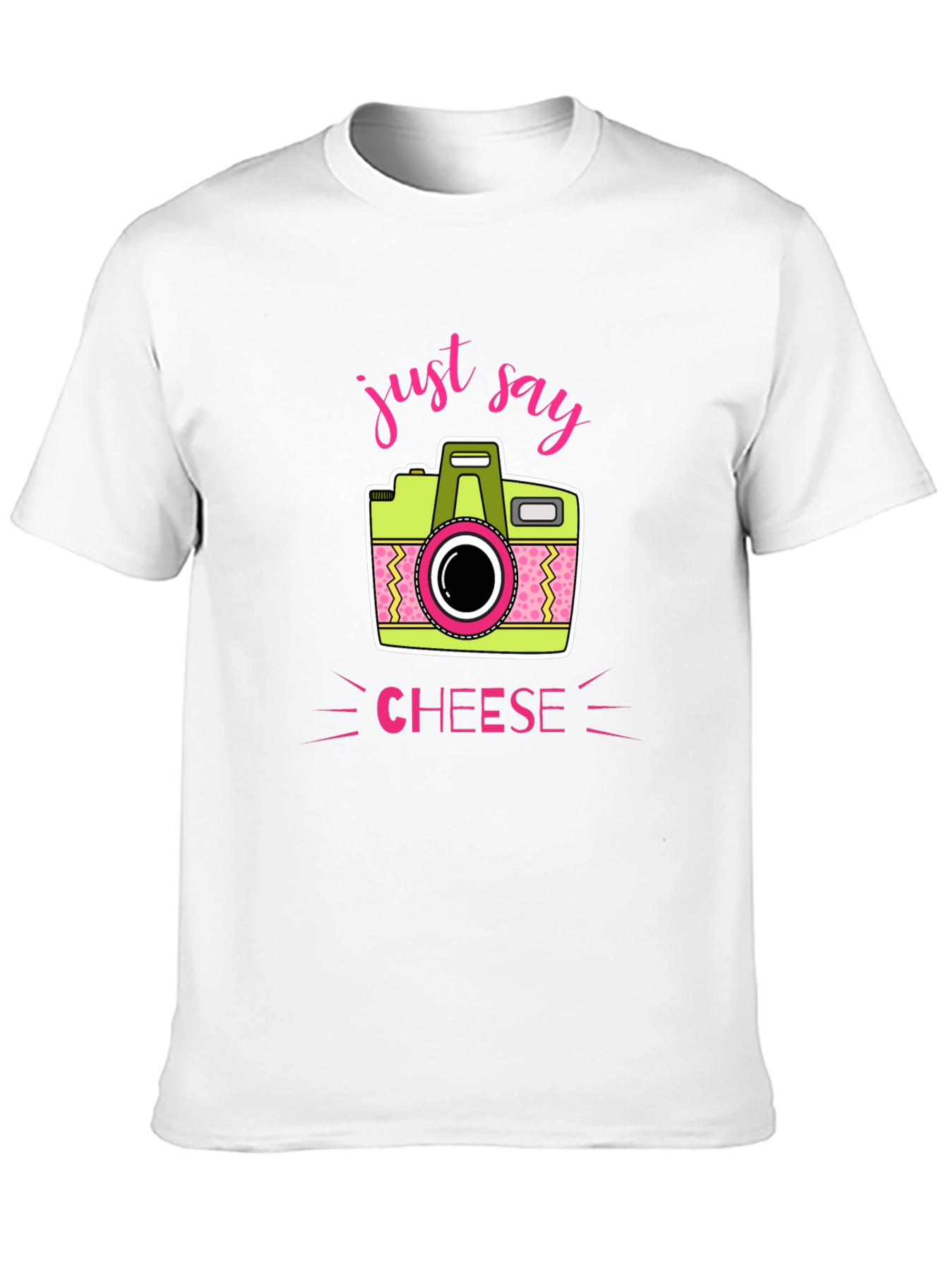 Just Say Cheese Camera Graphic T-Shirt