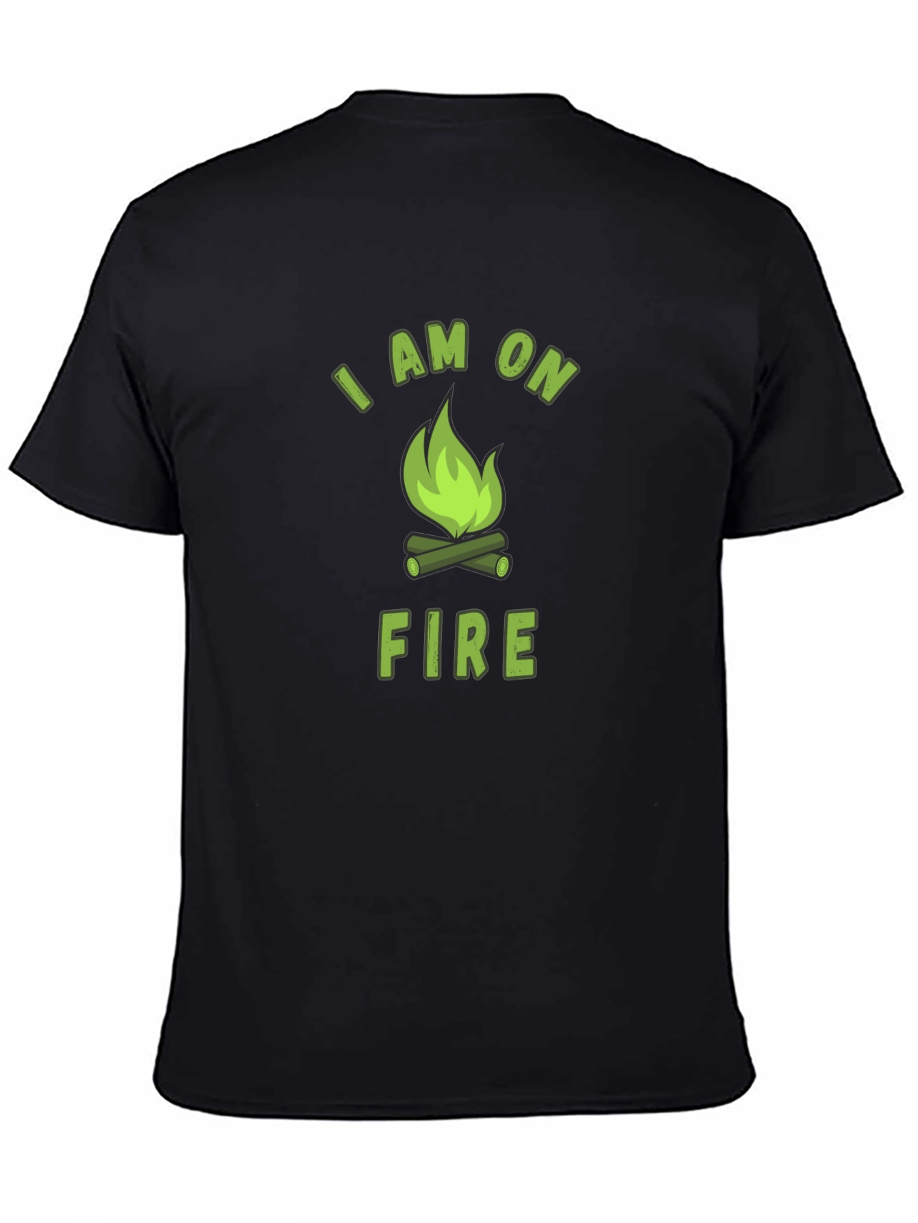 I Am On Fire Graphic Print Black T-Shirt
