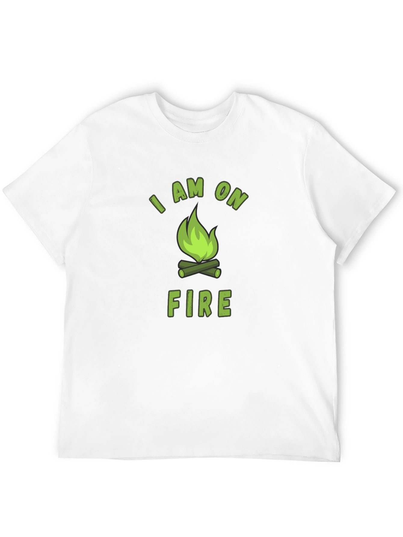 I Am On Fire Graphic Print Black T-Shirt