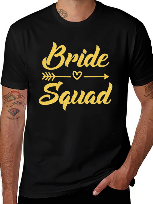 Bride Squad T-Shirt - Gold Glitter Print Bridal Party Tee