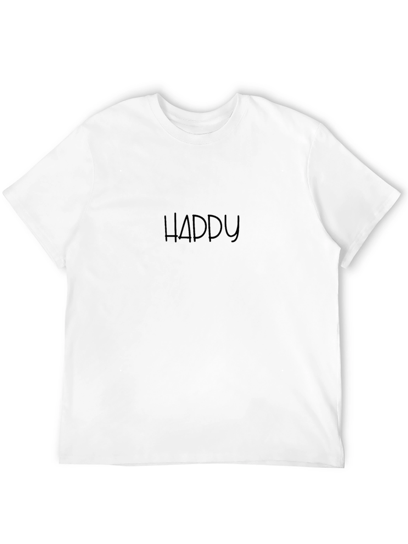 Happy Graphic Tee - Black Casual T-Shirt