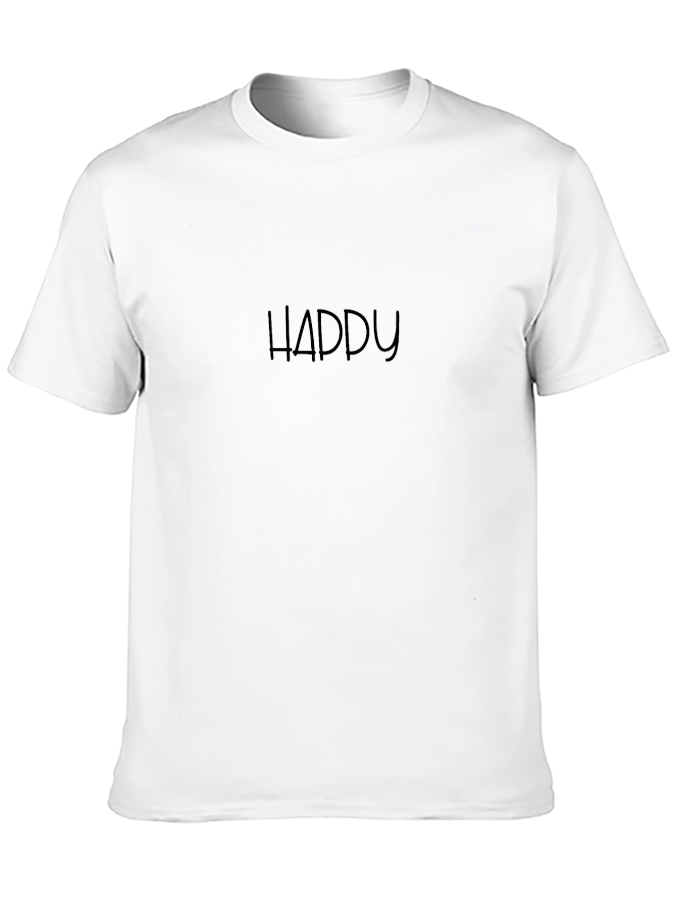 Happy Graphic Tee - Black Casual T-Shirt