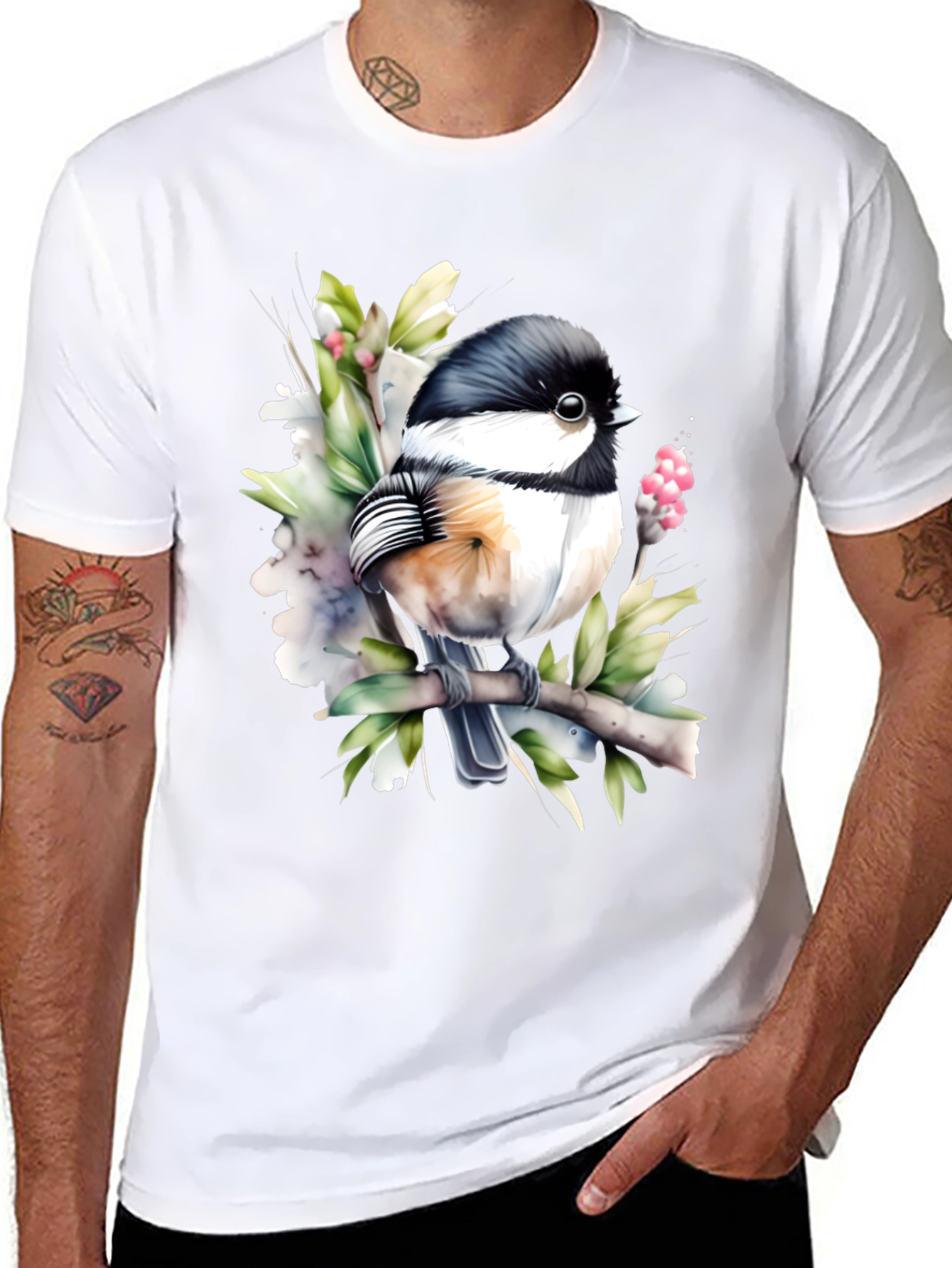 Chickadee Bird Graphic Tee - Nature Lover T-Shirt