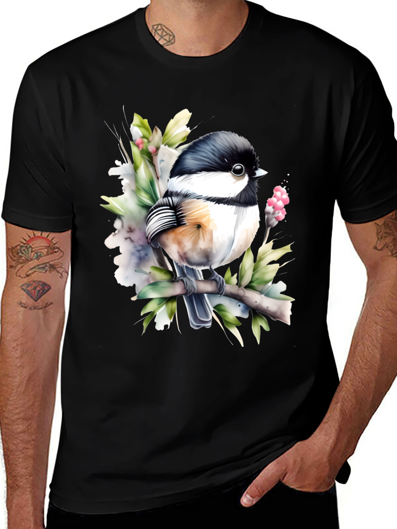 Chickadee Bird Graphic Tee - Nature Lover T-Shirt