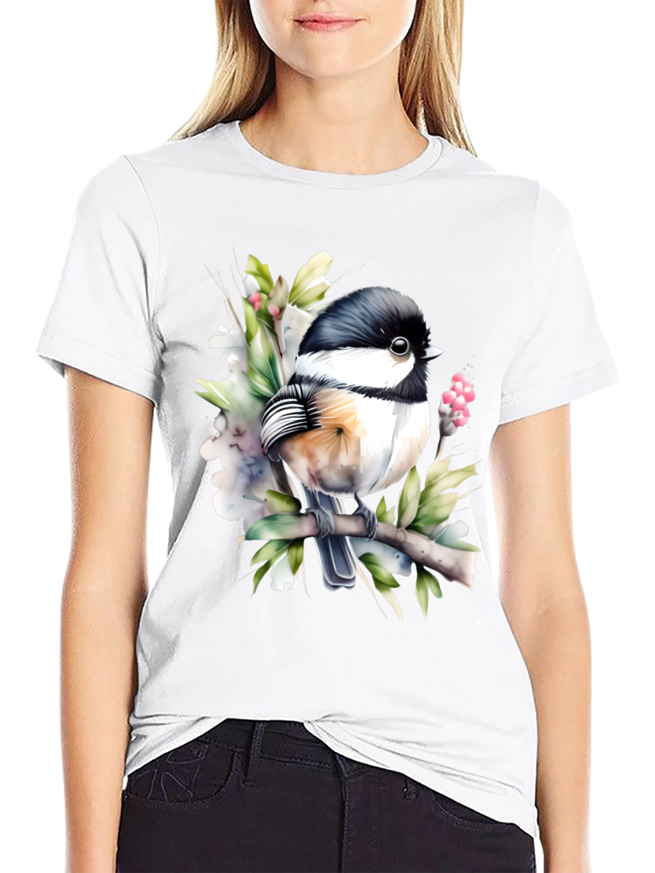 Chickadee Bird Graphic Tee - Nature Lover T-Shirt