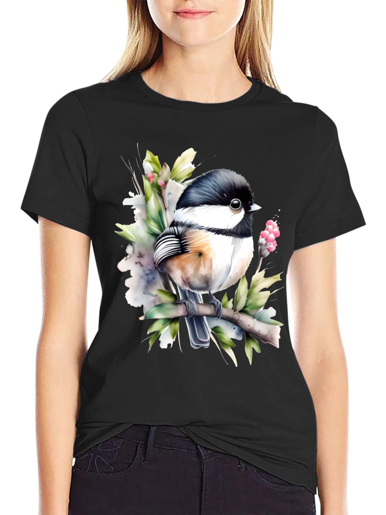 Chickadee Bird Graphic Tee - Nature Lover T-Shirt