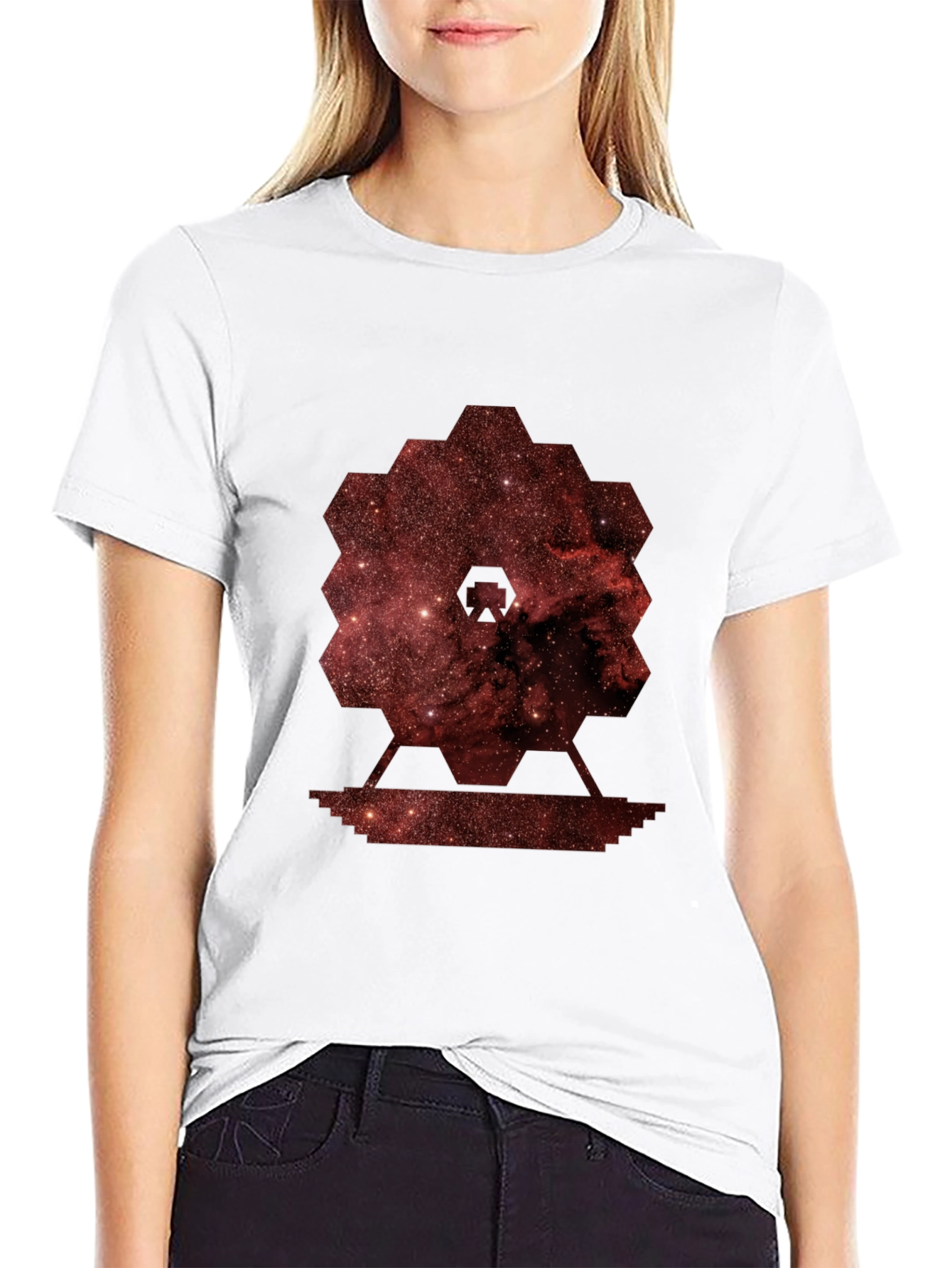 Nebula Hexagon Graphic Tee - Soft Cotton Blend