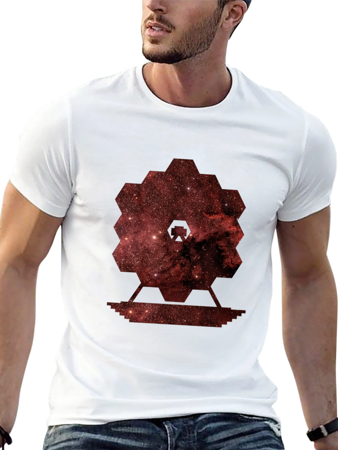 Nebula Hexagon Graphic Tee - Soft Cotton Blend