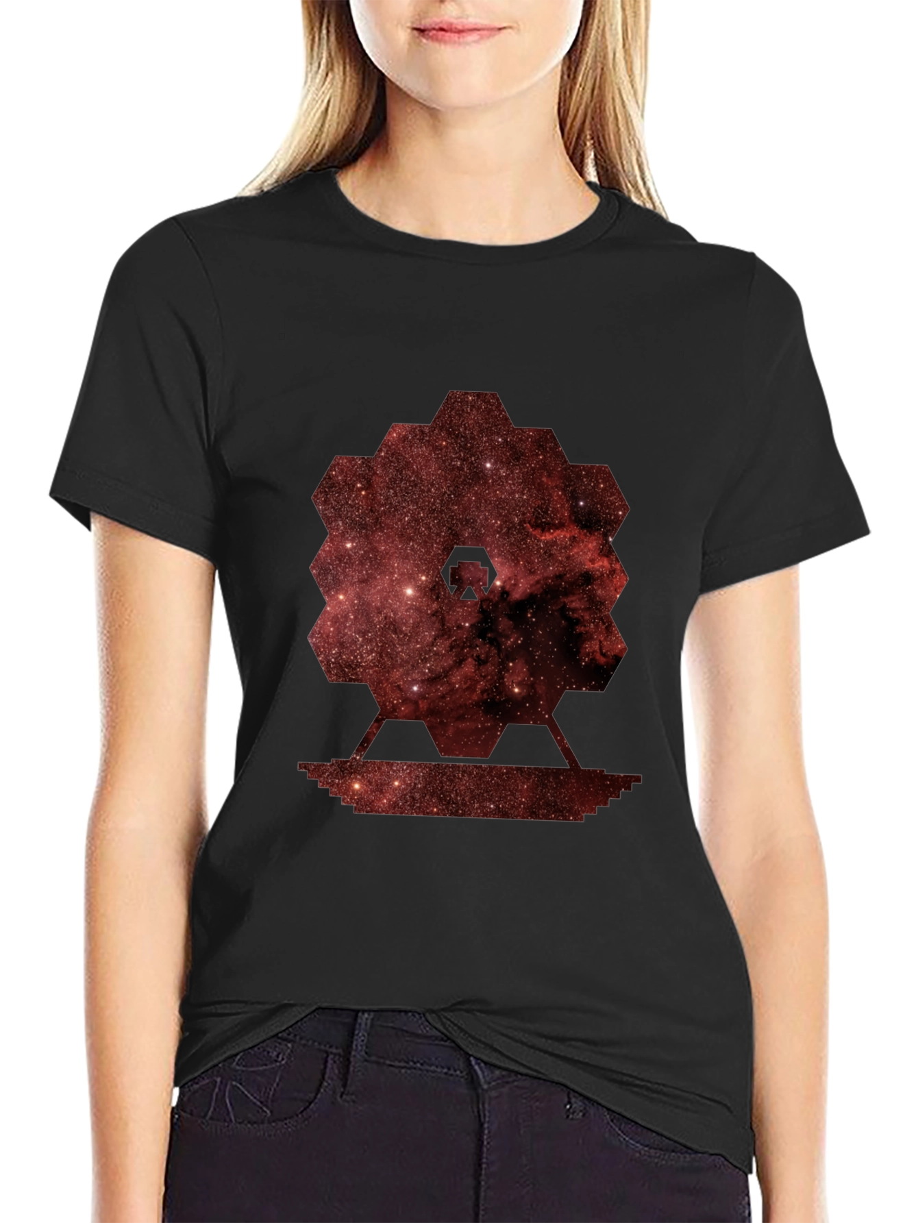Nebula Hexagon Graphic Tee - Soft Cotton Blend