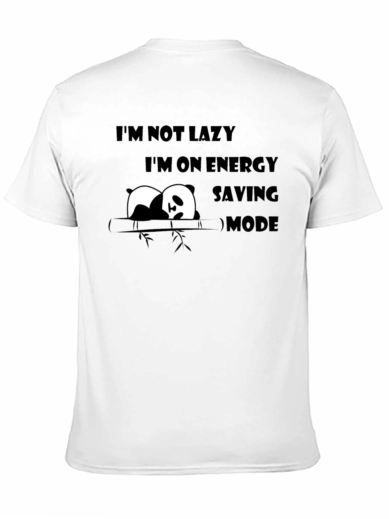 Lazy Panda Energy Saving Mode Funny Graphic T-Shirt