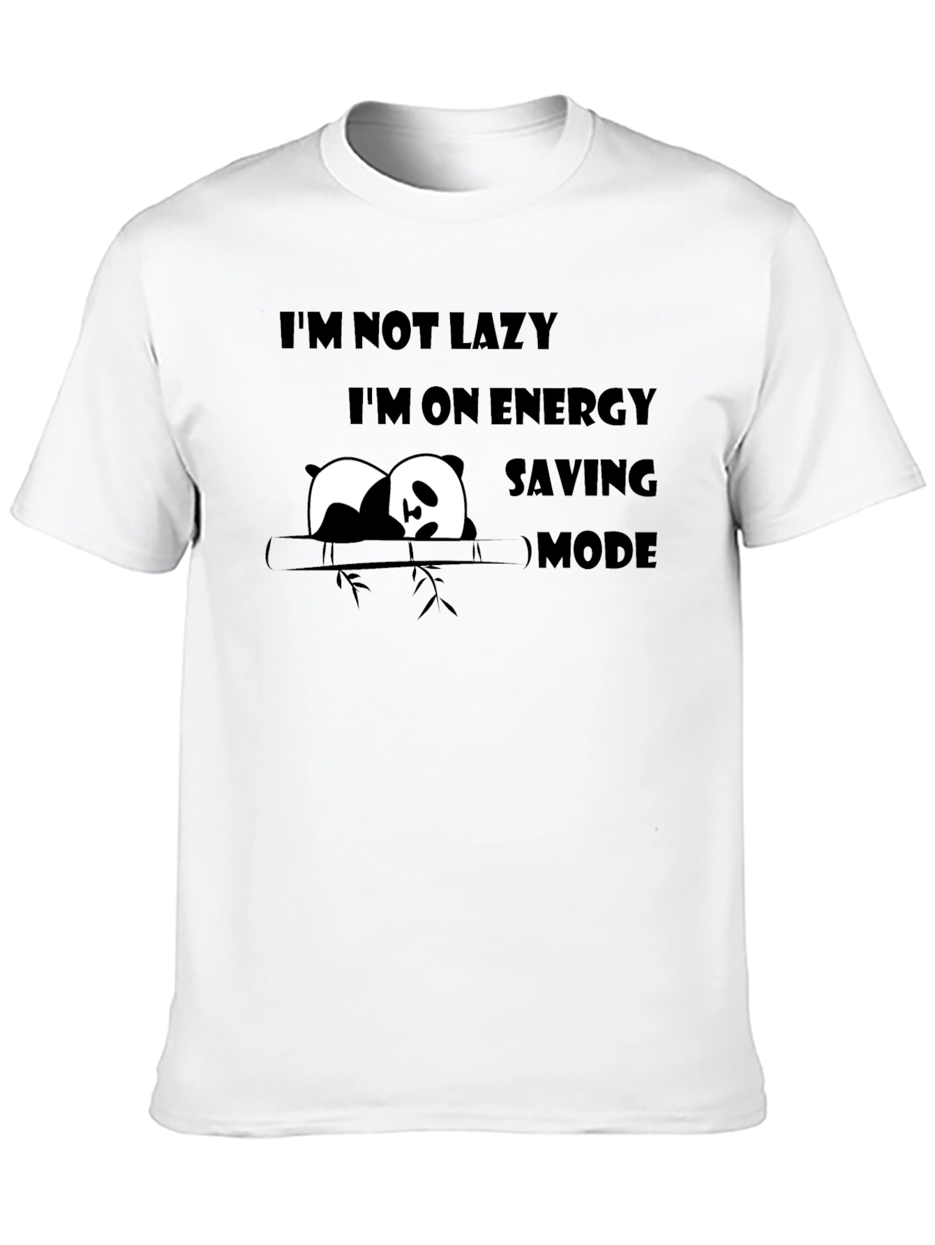 Lazy Panda Energy Saving Mode Funny Graphic T-Shirt