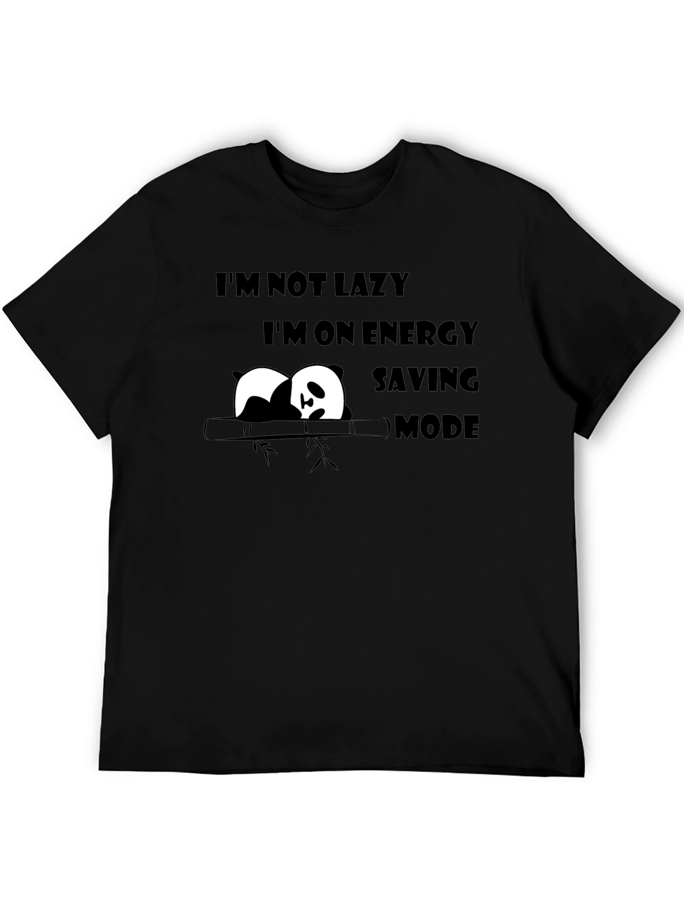 Lazy Panda Energy Saving Mode Funny Graphic T-Shirt