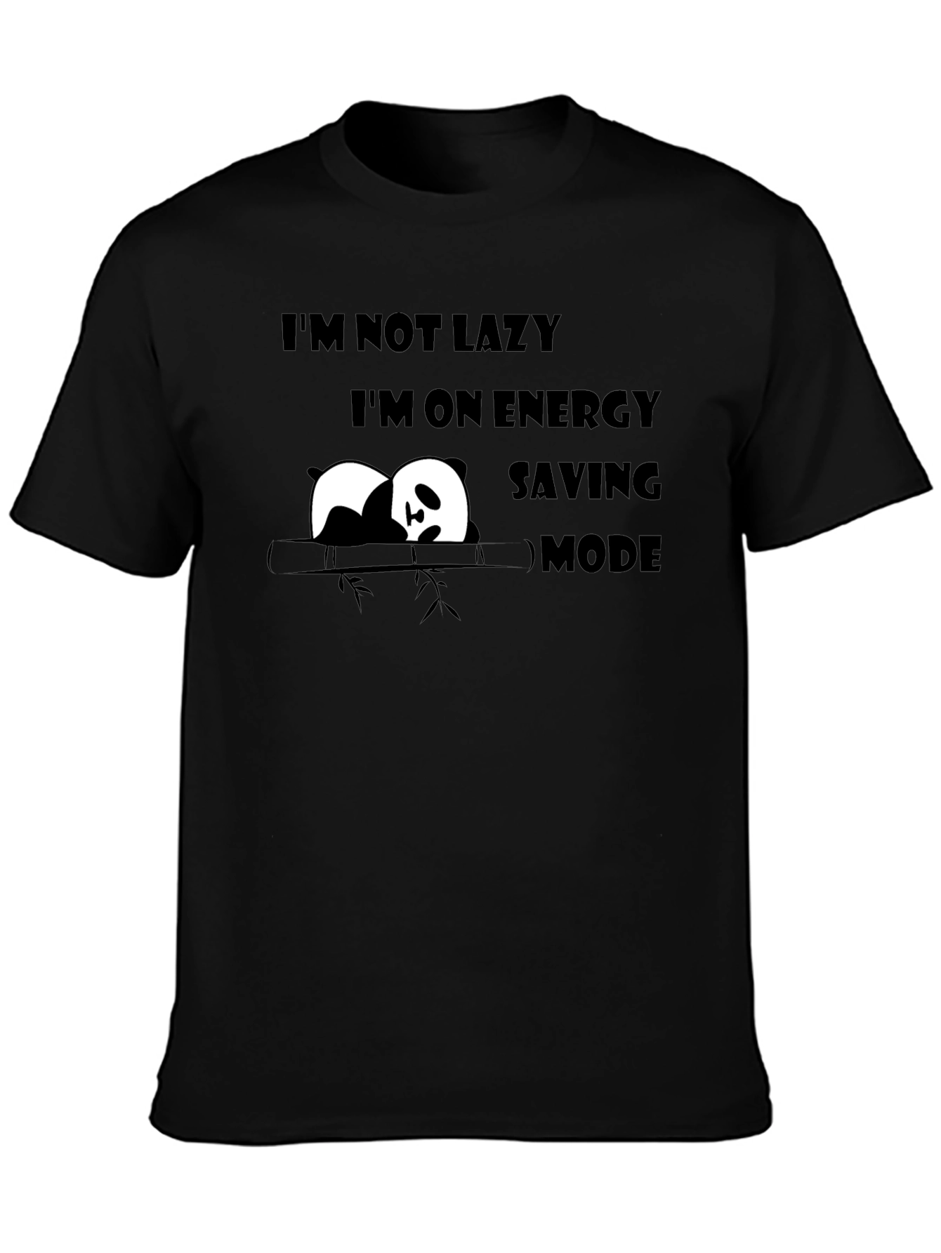 Lazy Panda Energy Saving Mode Funny Graphic T-Shirt