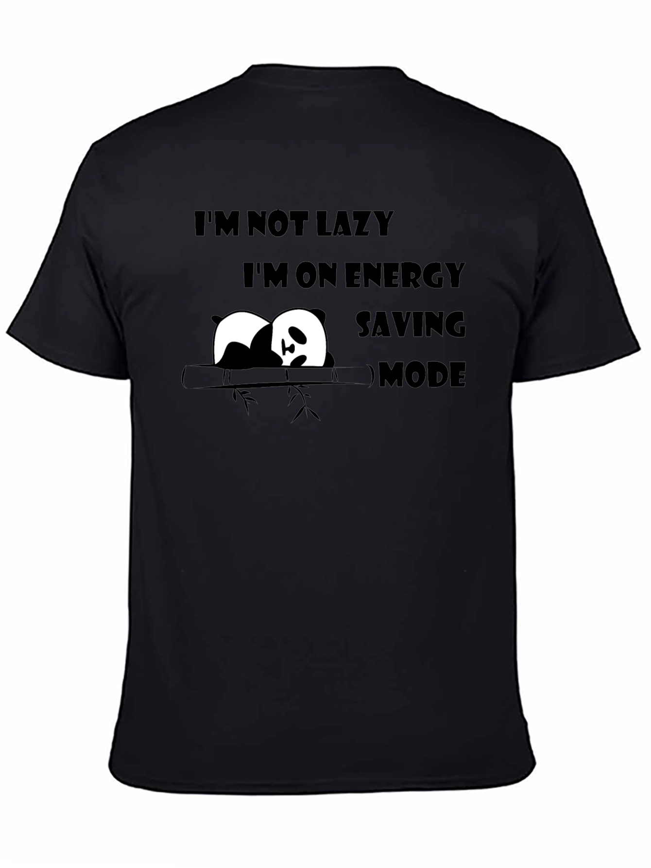 Lazy Panda Energy Saving Mode Funny Graphic T-Shirt