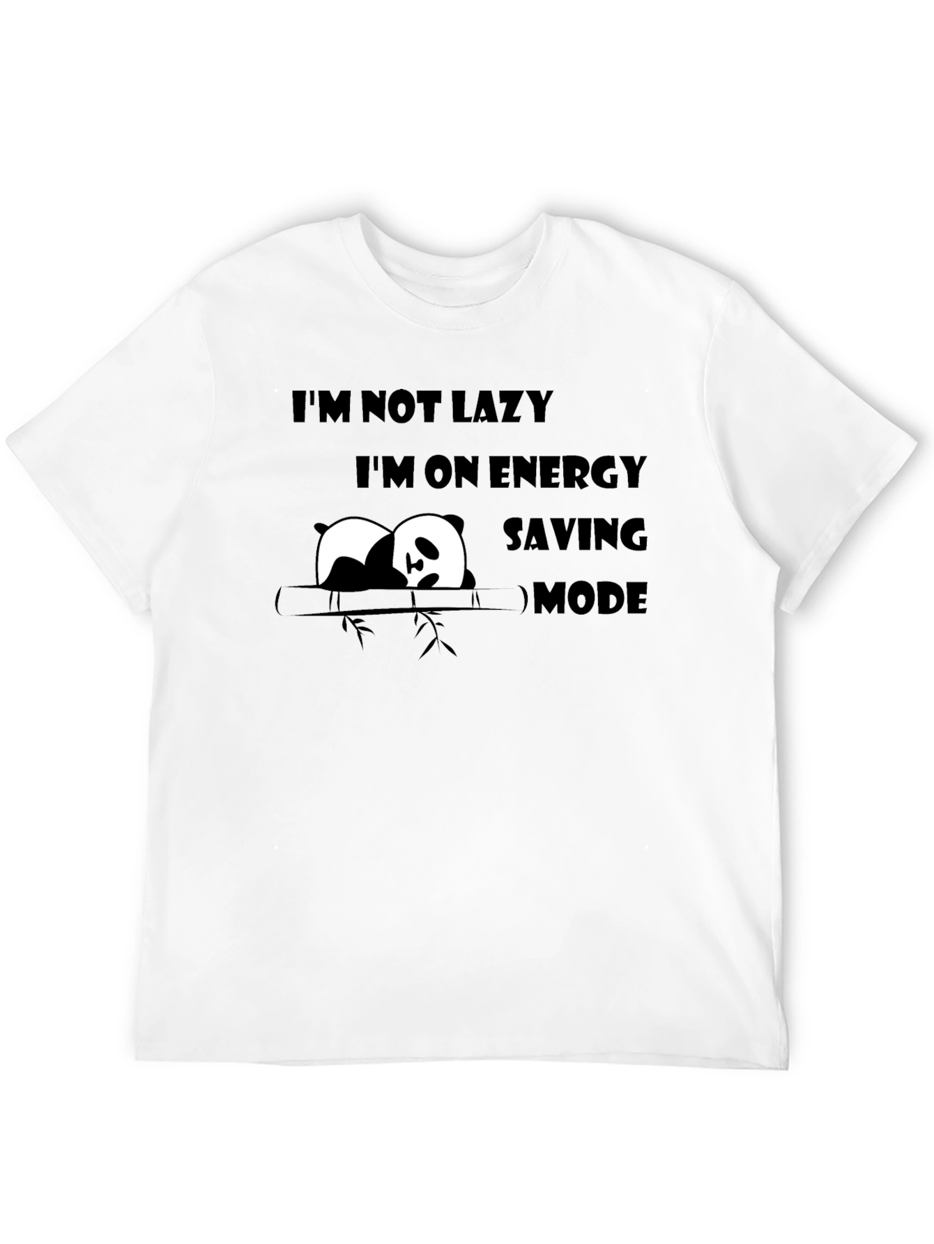 Lazy Panda Energy Saving Mode Funny Graphic T-Shirt