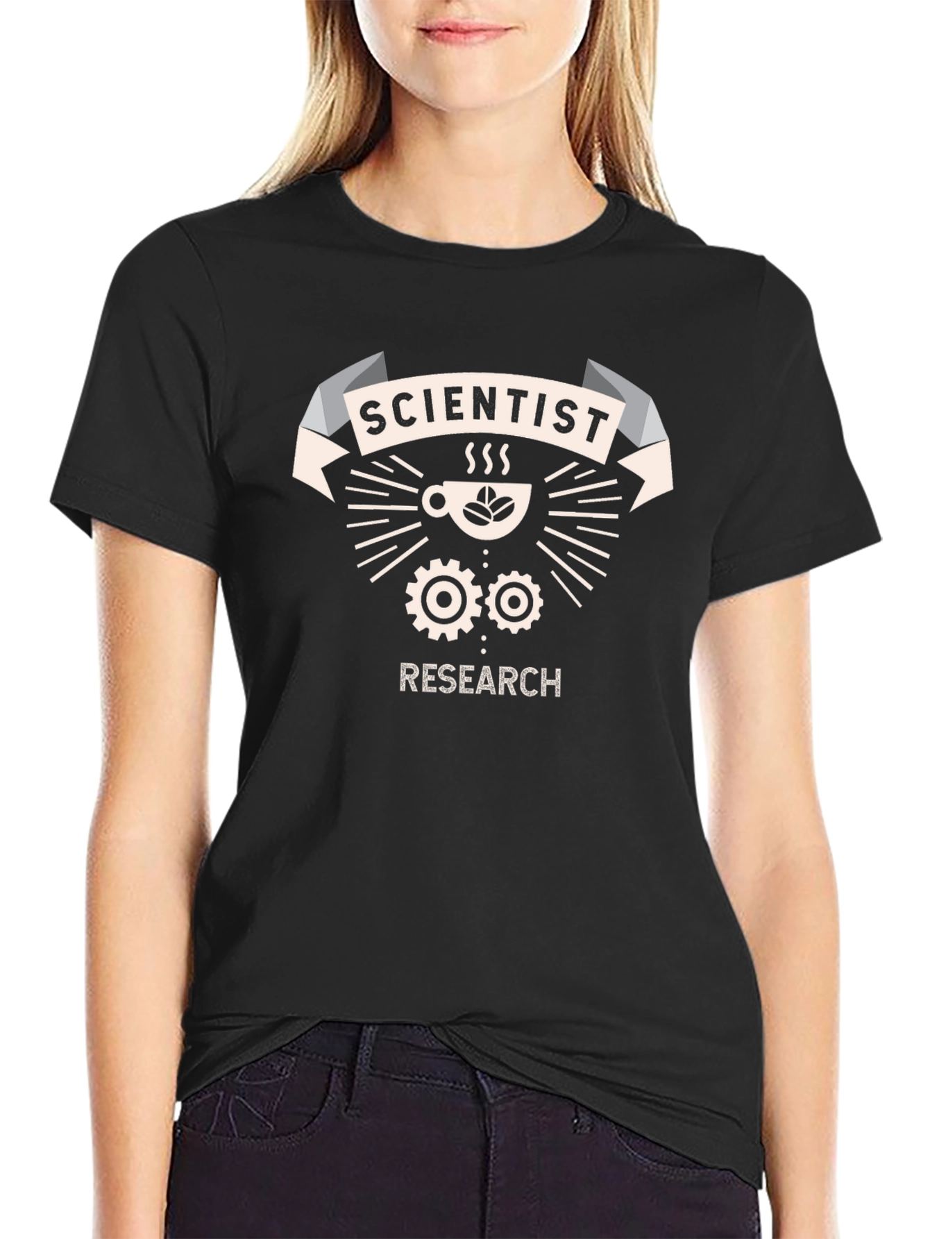Scientist Research T-Shirt Coffee & Gears Design