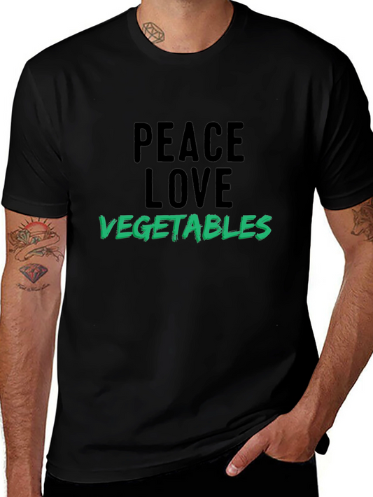 Peace Love Vegetables T-Shirt Vegan Tee