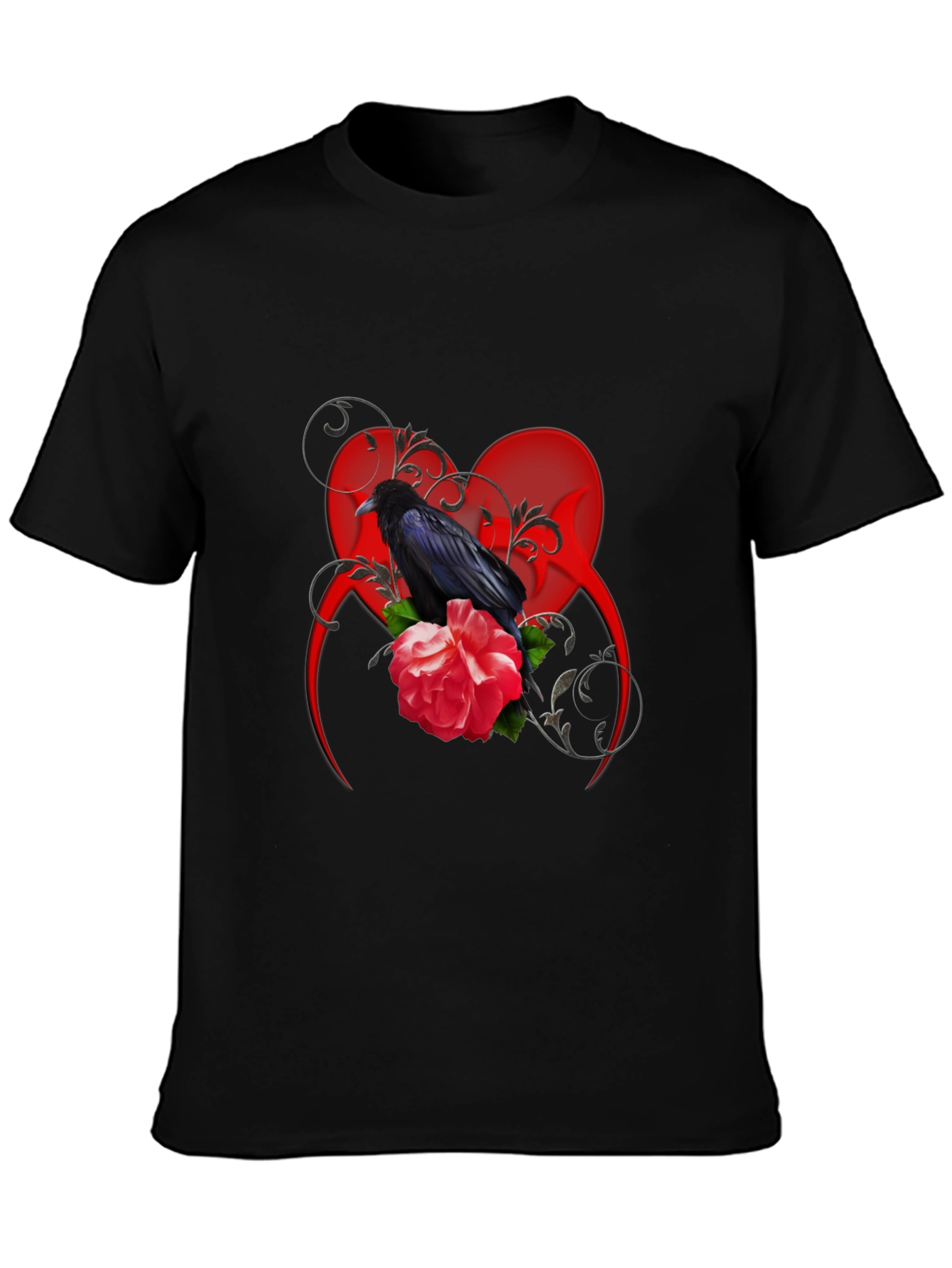 Raven & Rose Graphic Tee - Gothic Style Shirt
