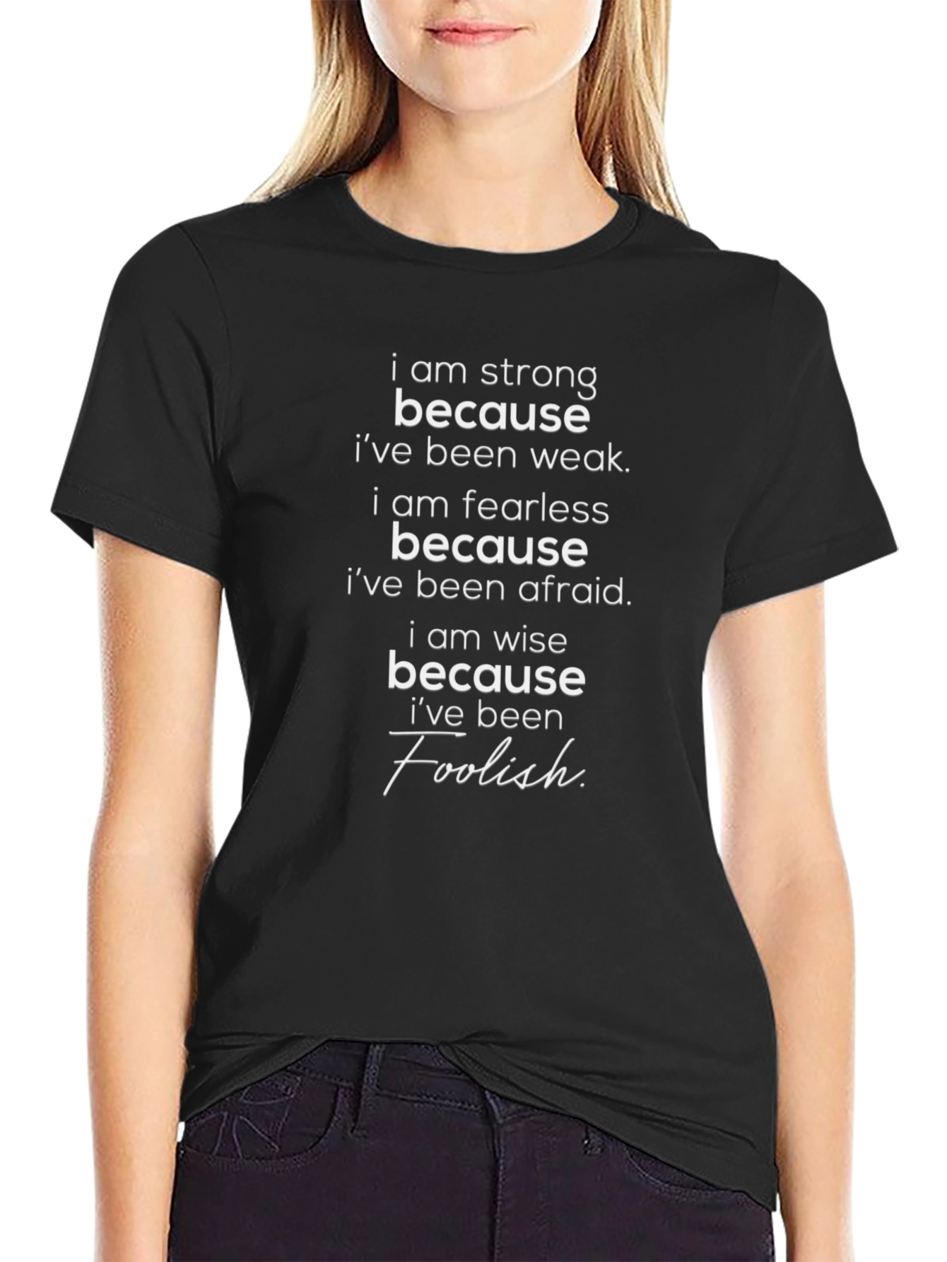 Motivational Graphic Tee - Strong Fearless Wise