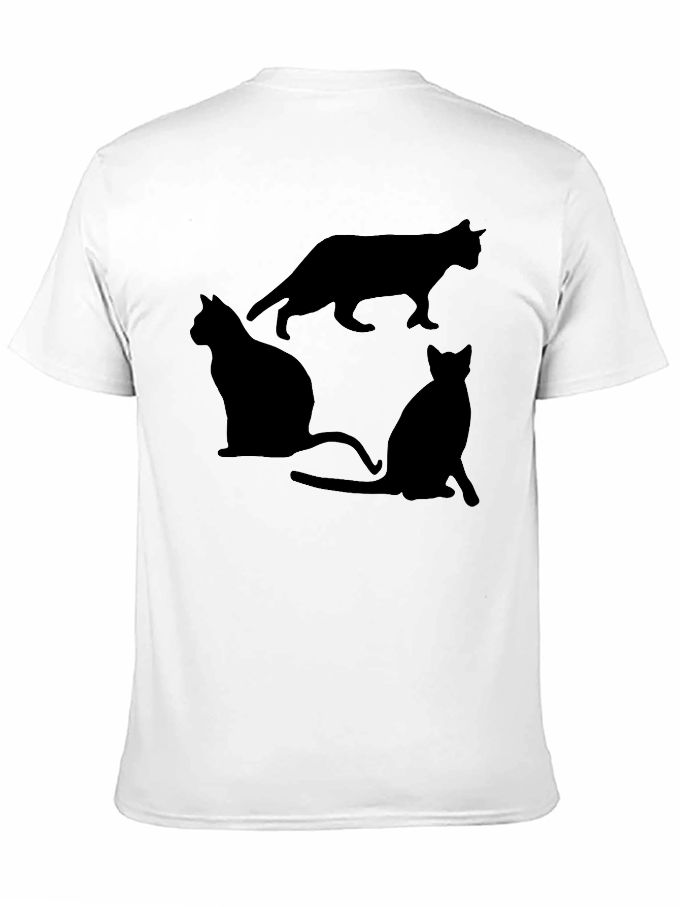 Black Cat Silhouette Graphic T-Shirt