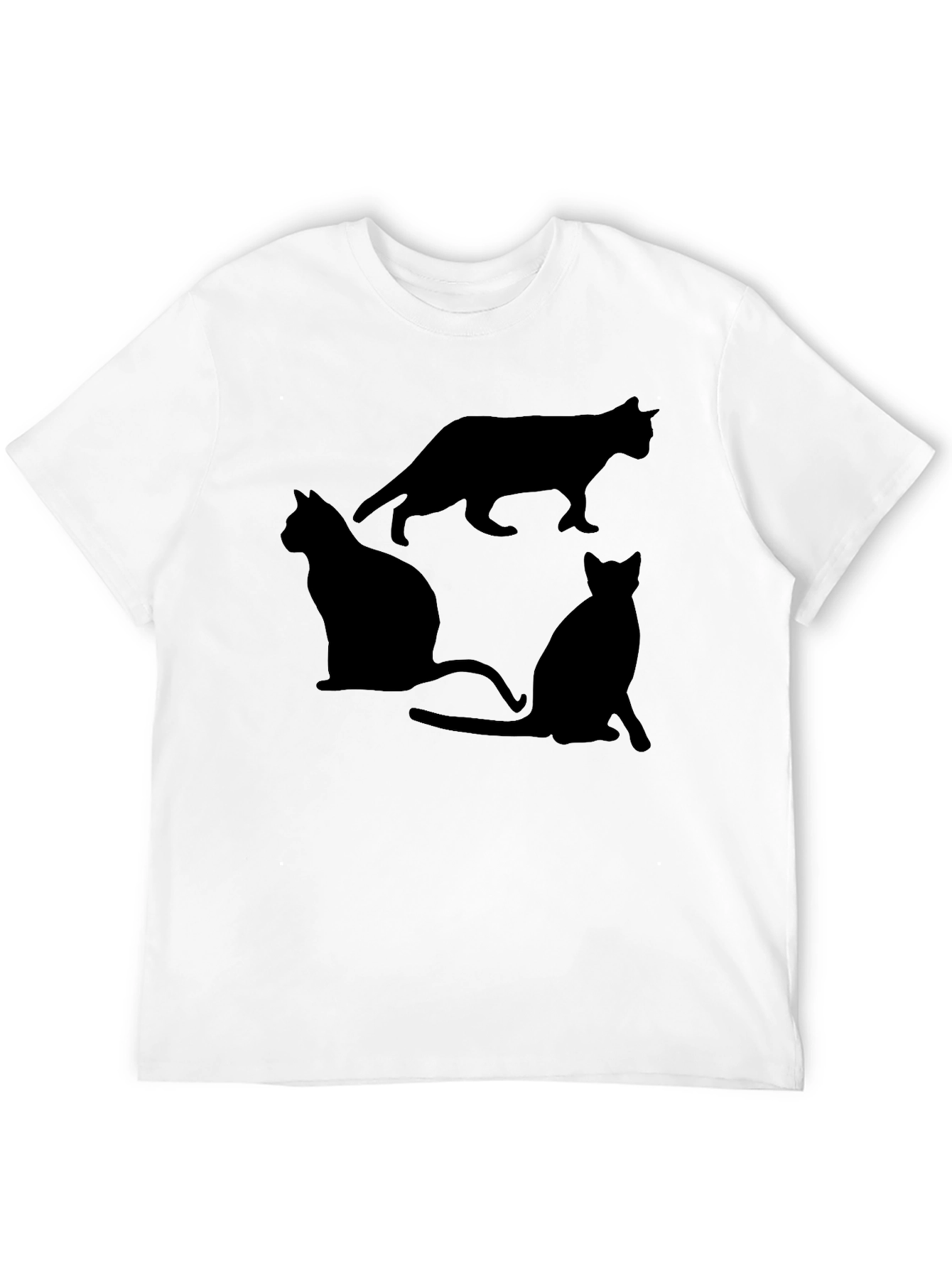 Black Cat Silhouette Graphic T-Shirt