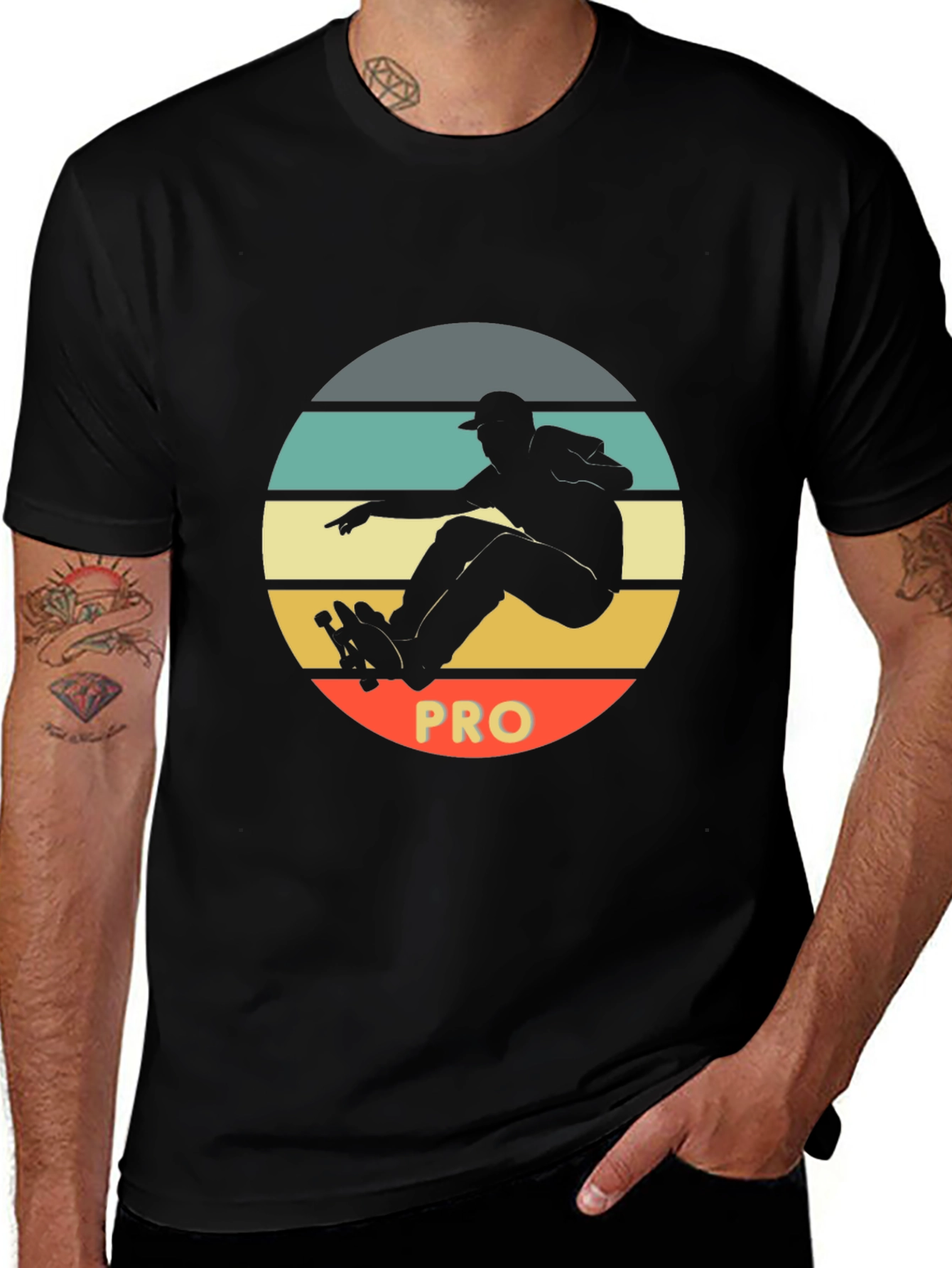 Skateboard Pro Black T-Shirt