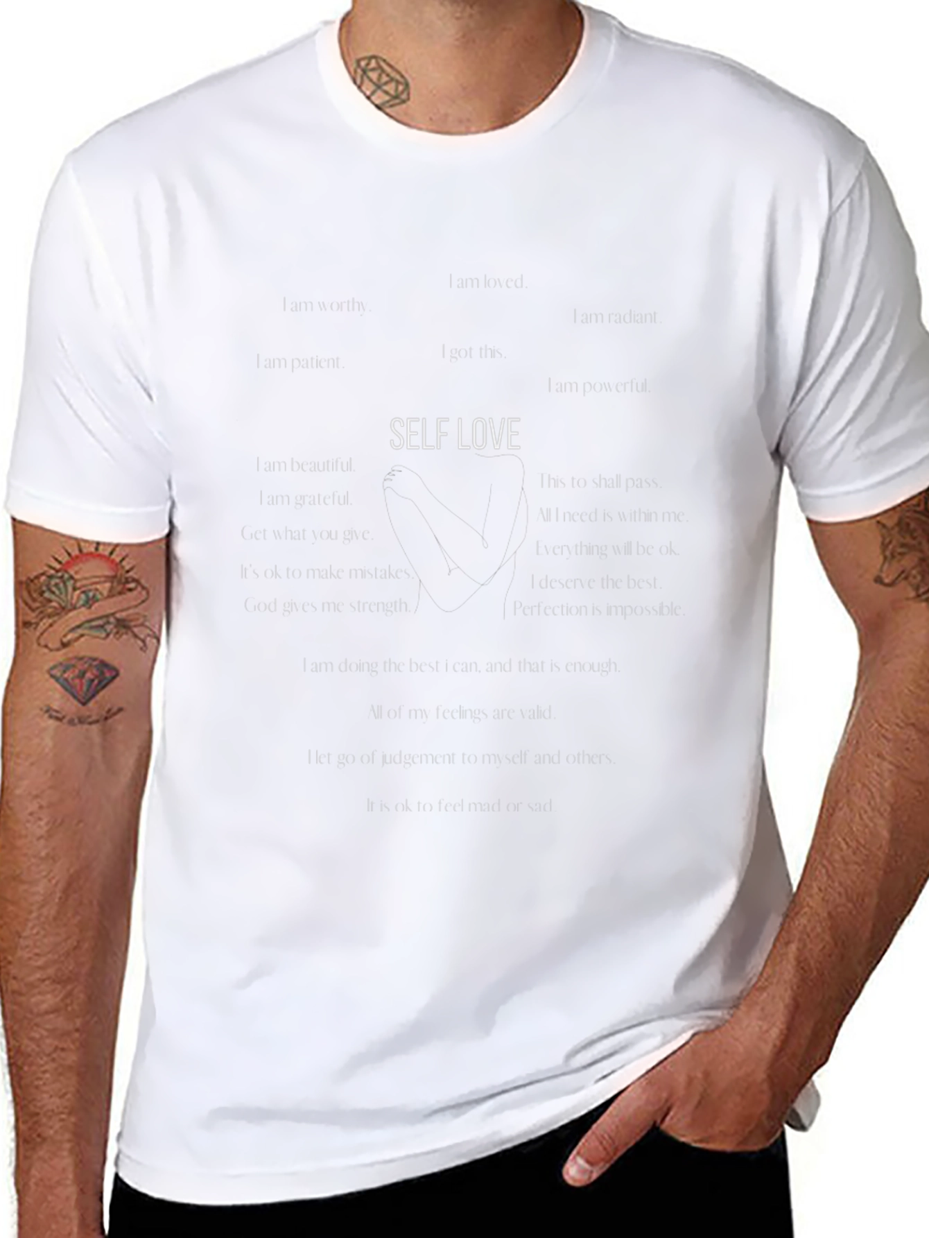 Self Love Affirmations Black T-Shirt