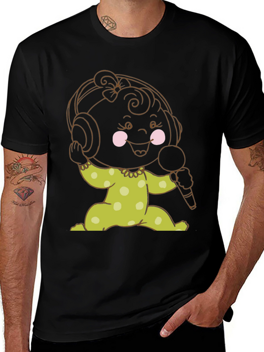 Cartoon Baby DJ Graphic T-Shirt