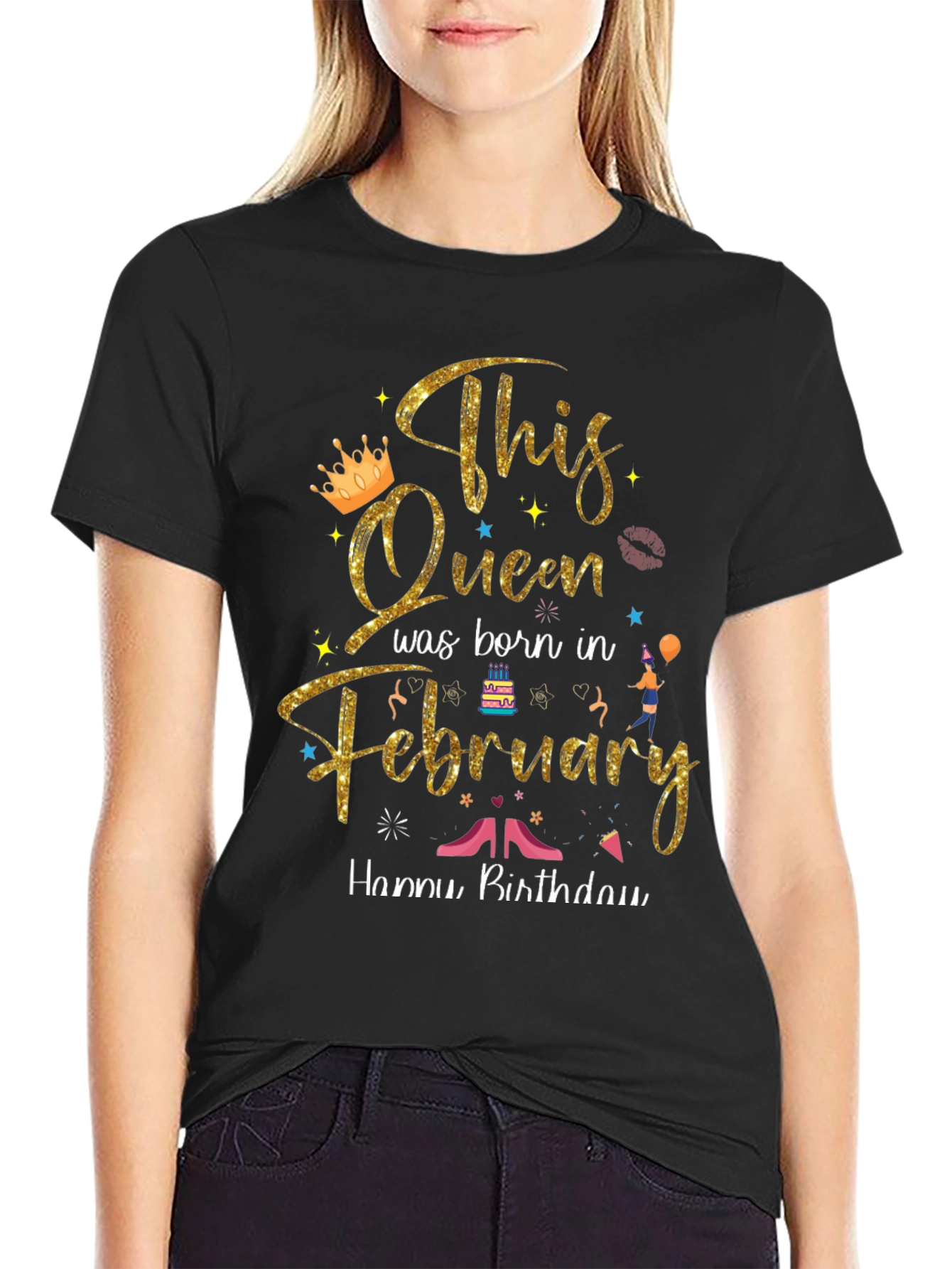 This Queen Was Born in February Birthday T-Shirt