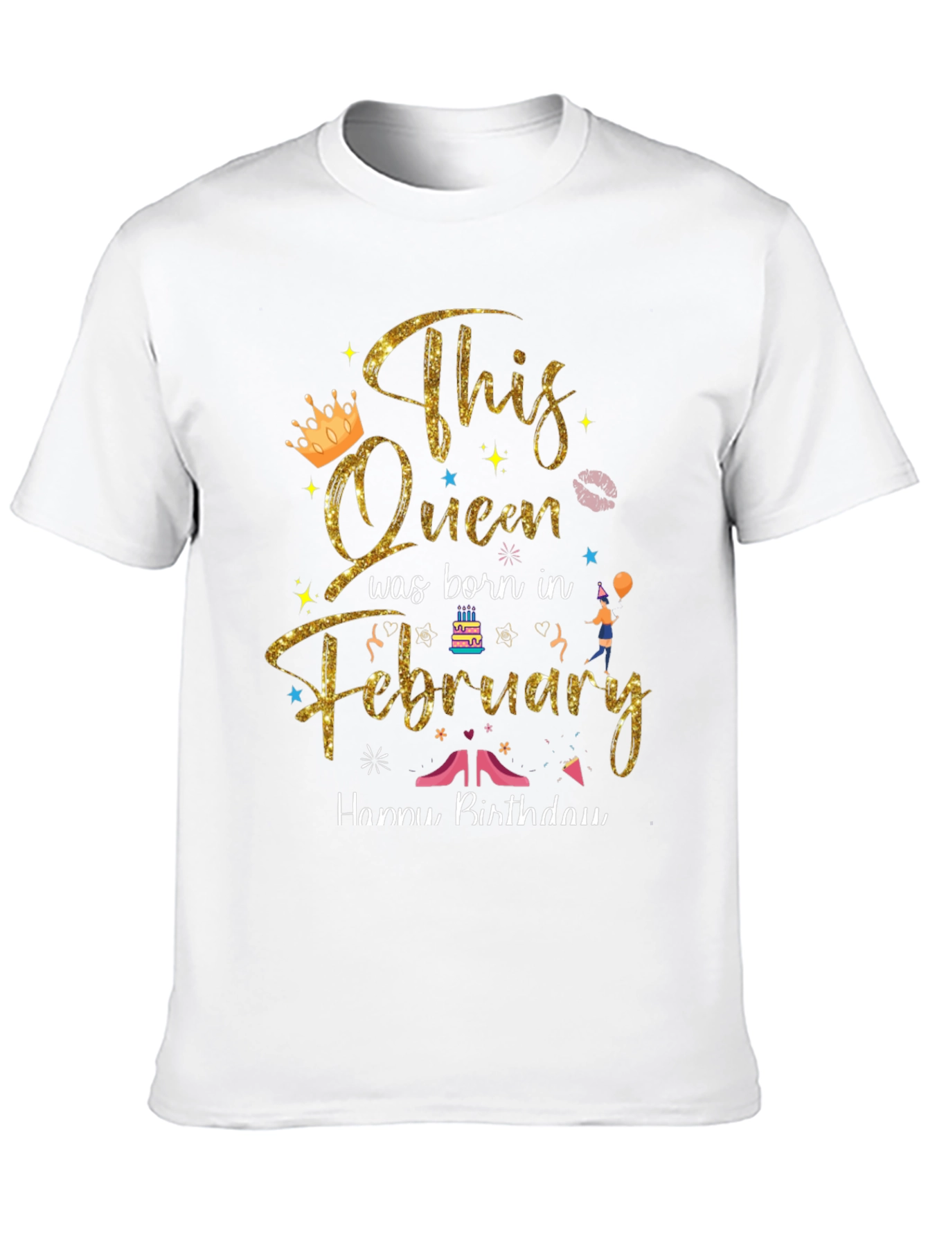 This Queen Was Born in February Birthday T-Shirt