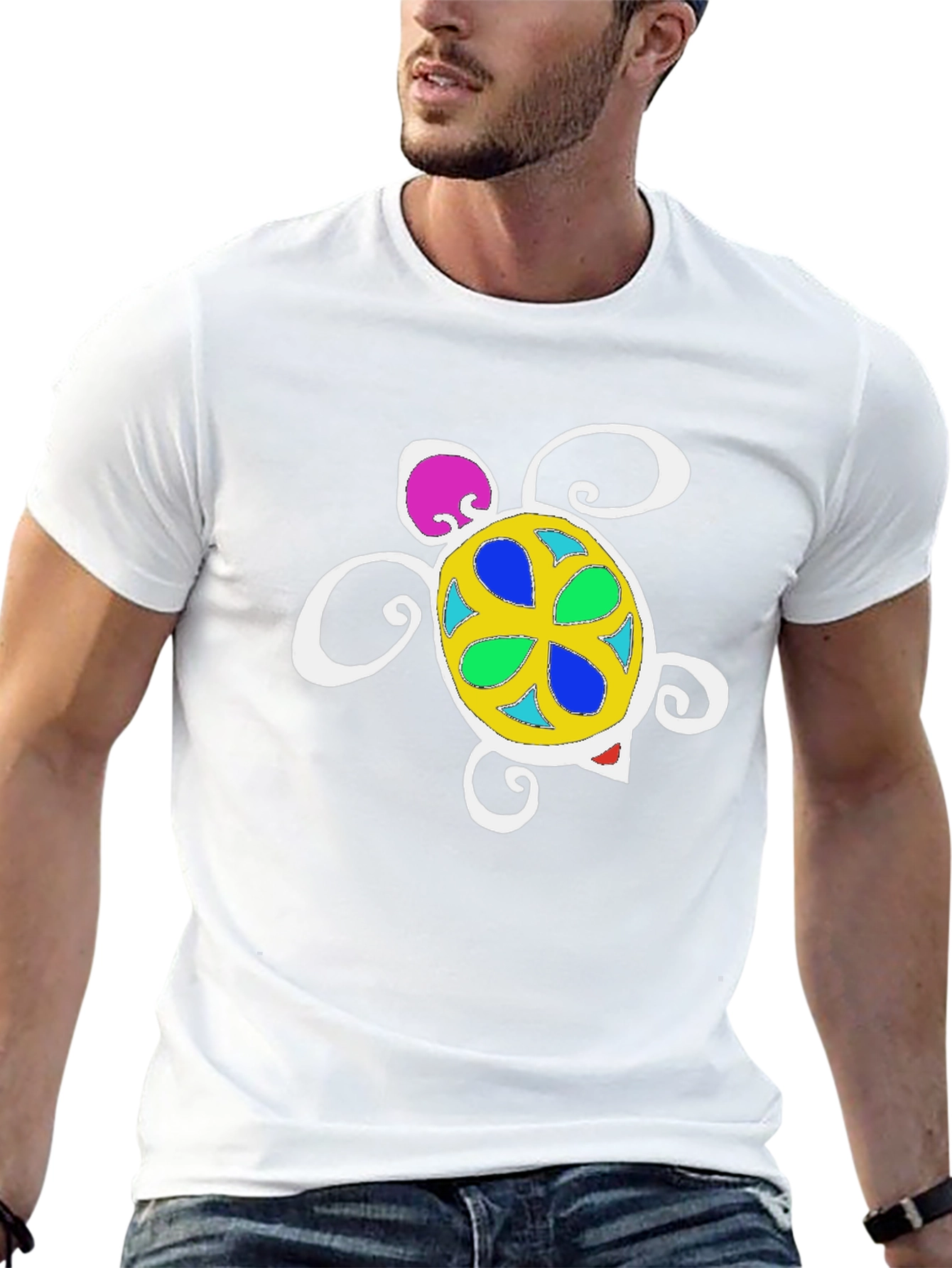 Funky Turtle Graphic Tee - Black Unisex T-Shirt