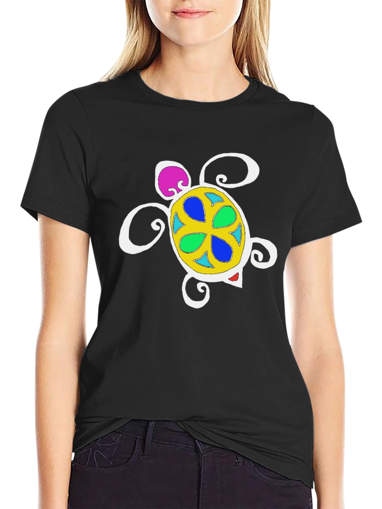 Funky Turtle Graphic Tee - Black Unisex T-Shirt