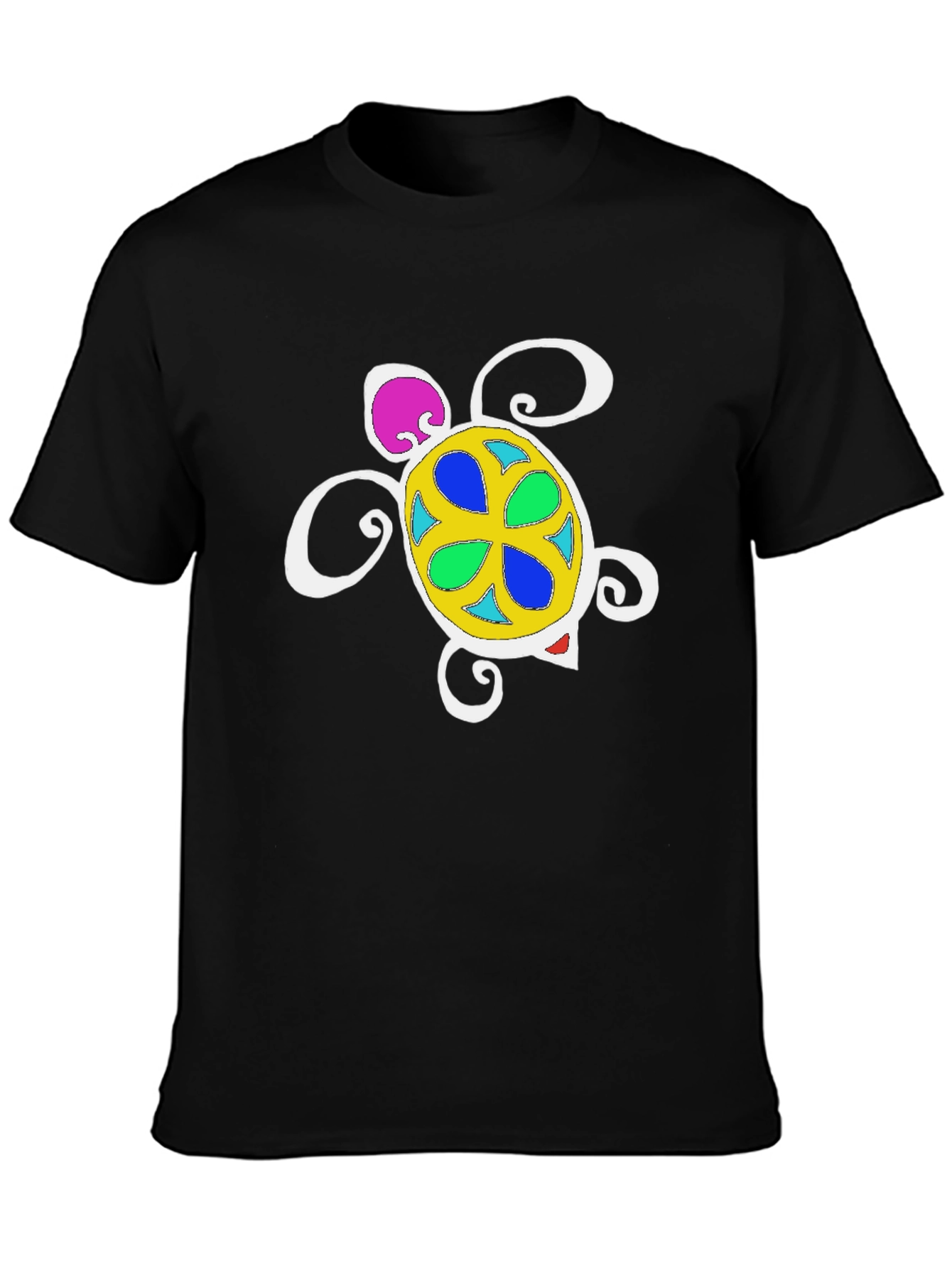 Funky Turtle Graphic Tee - Black Unisex T-Shirt