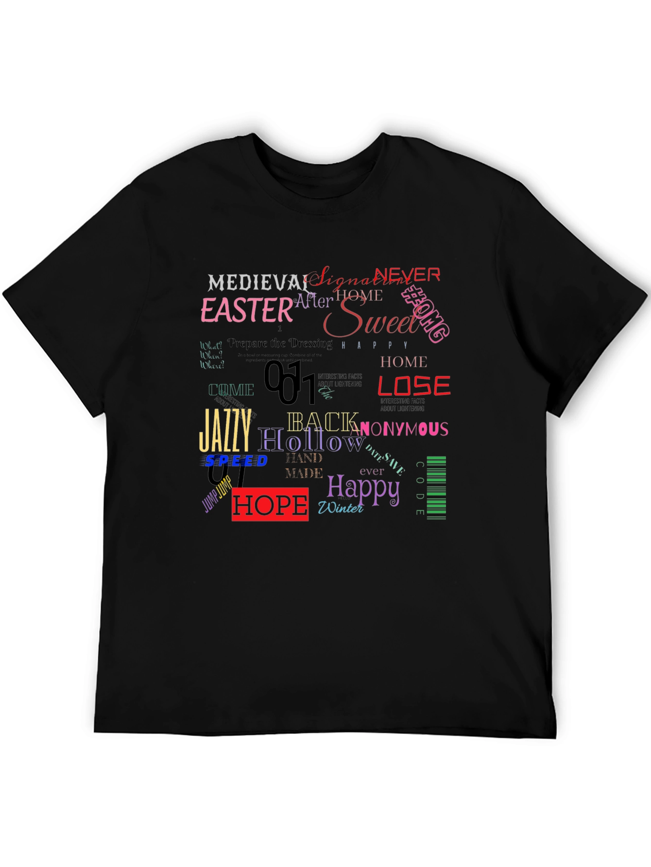 Word Collage Graphic Print Tee