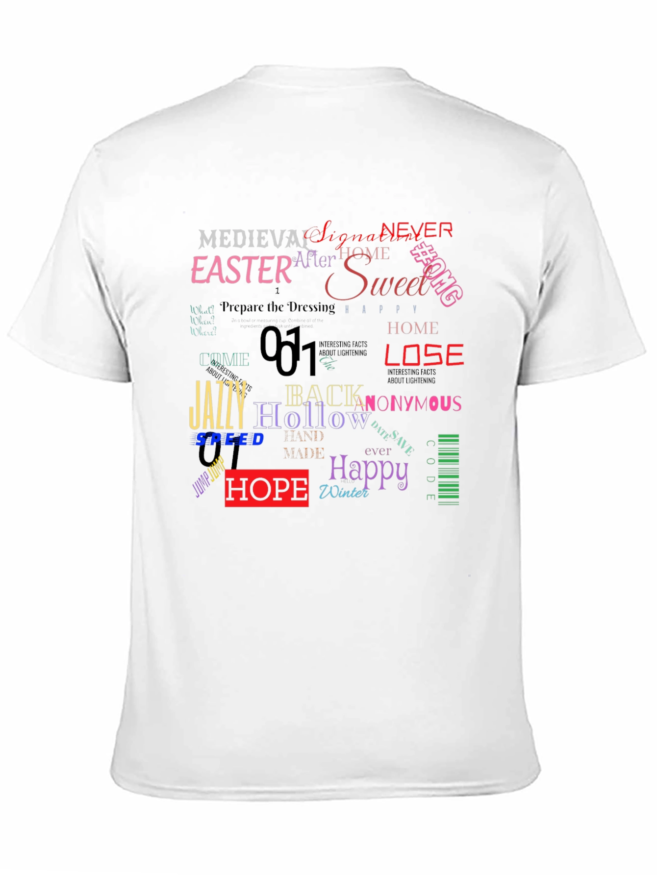 Word Collage Graphic Print Tee