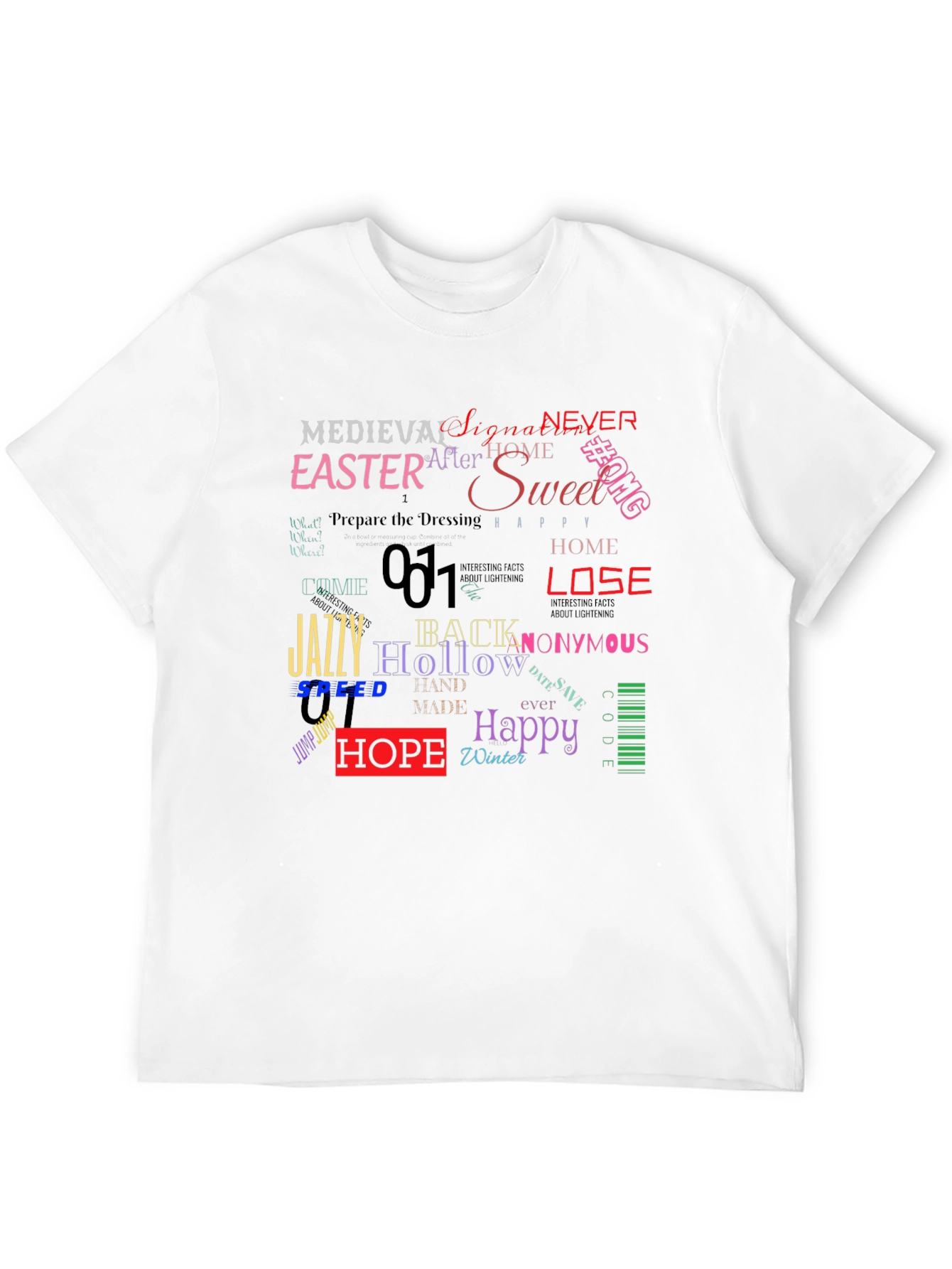 Word Collage Graphic Print Tee