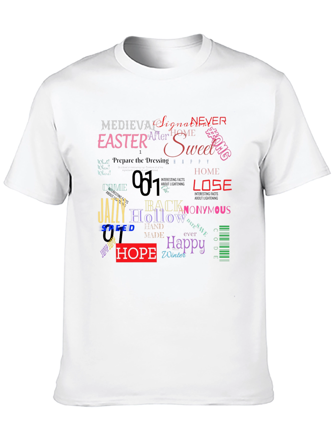 Word Collage Graphic Print Tee
