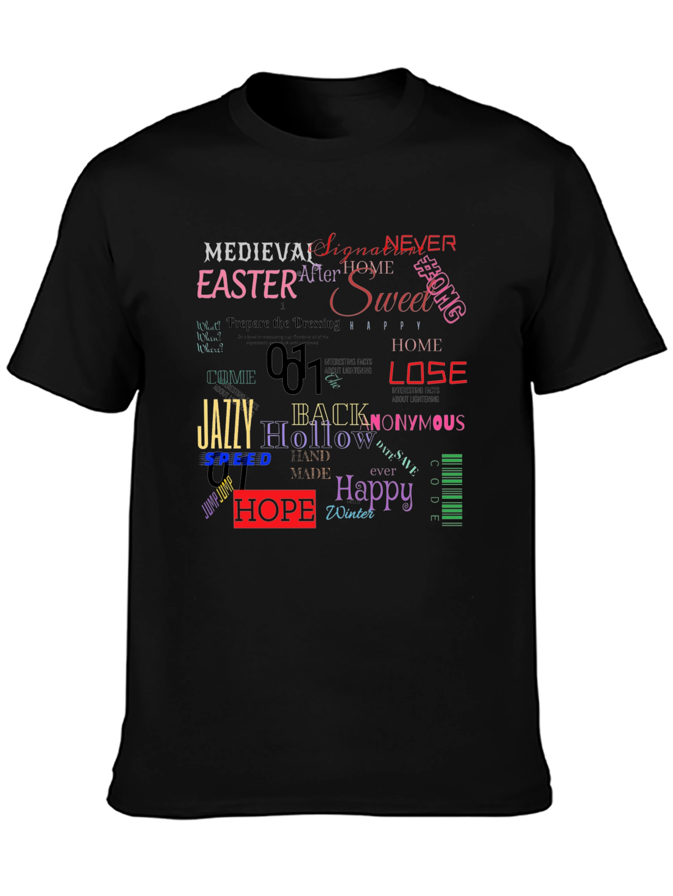 Word Collage Graphic Print Tee