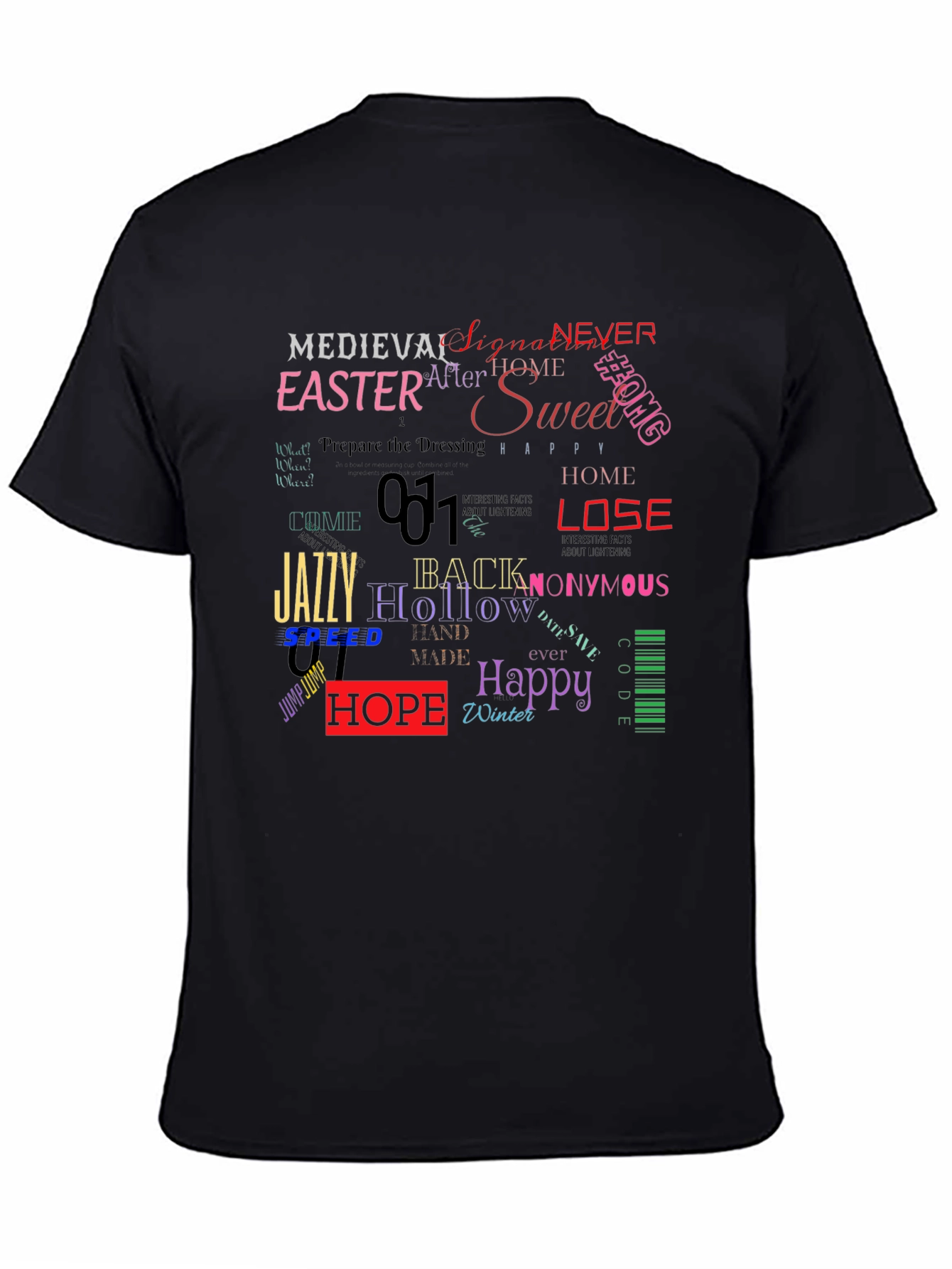 Word Collage Graphic Print Tee