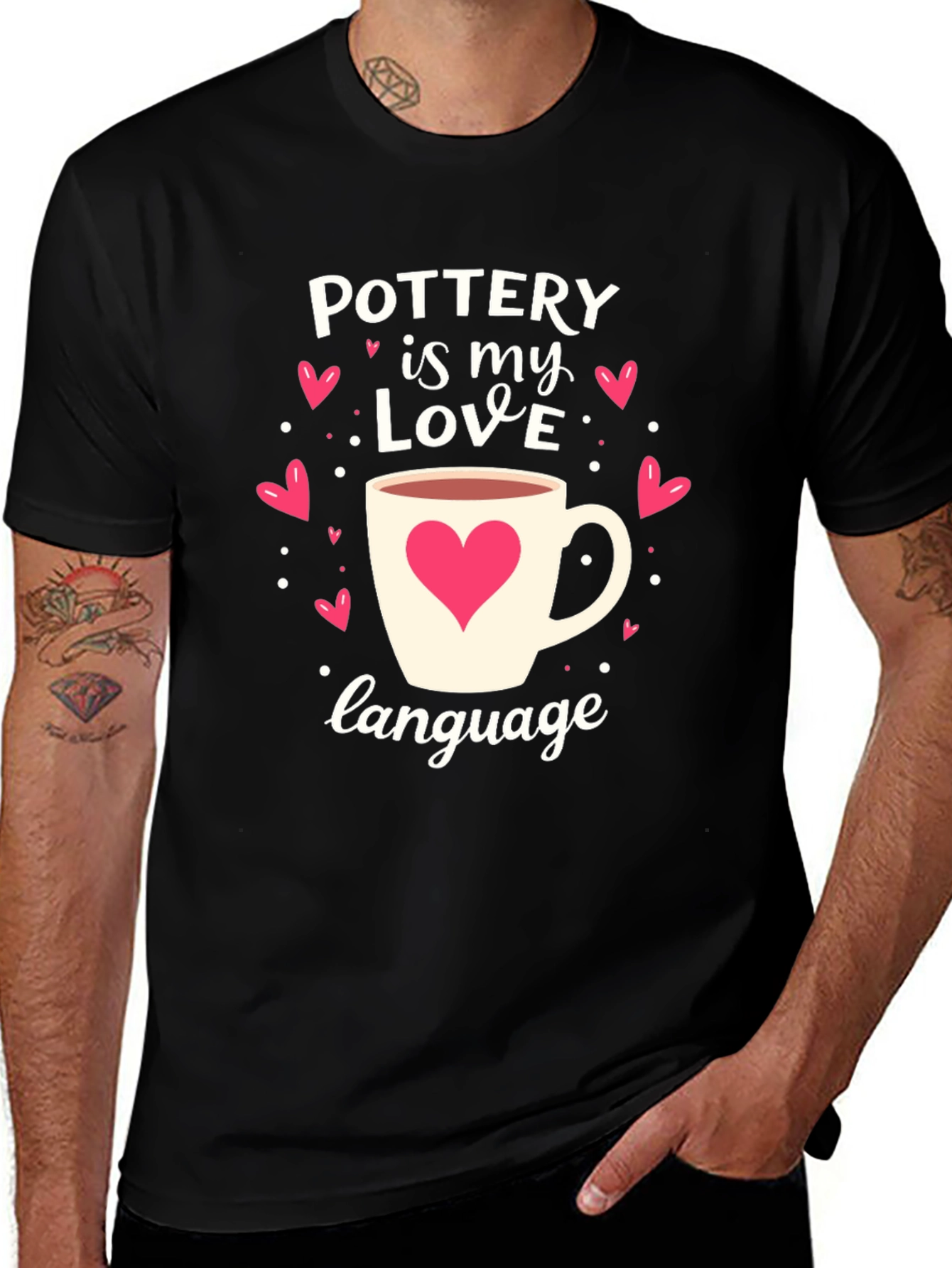 Pottery Love Language Graphic Tee - Heart Mug Design